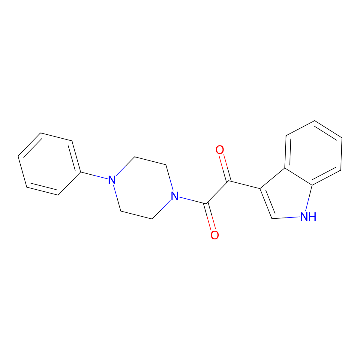 Piperazine, 1-(1H-indol-3-yloxoacetyl)-4-phenyl- molecular structure, CAS 71765-56-5