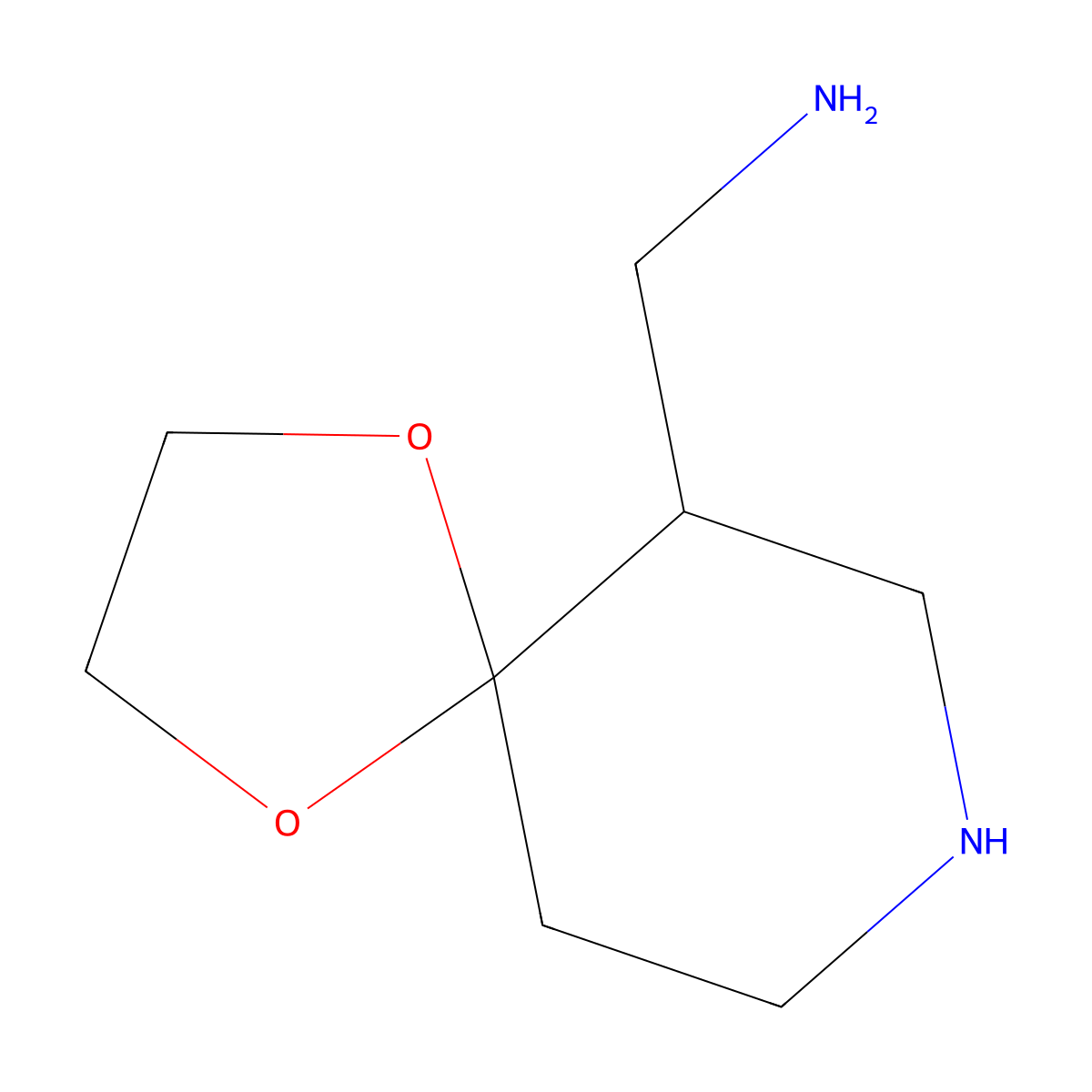 1,4-Dioxa-8-azaspiro[4.5]decane-6-methanamine molecular structure, CAS 71766-84-2