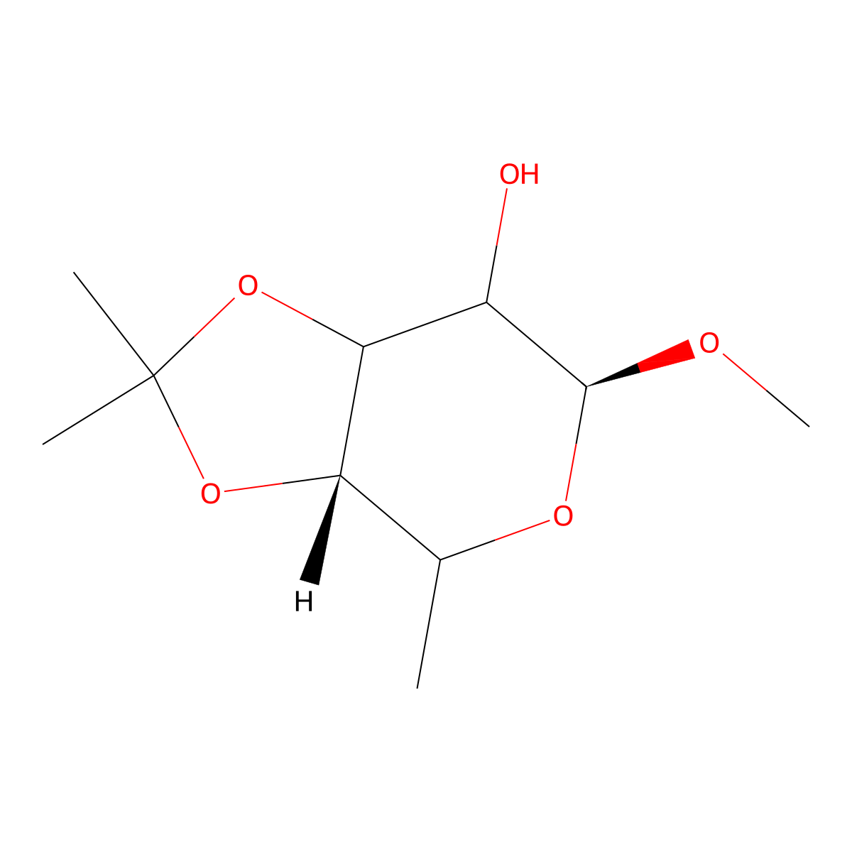 Methyl 6-Deoxy-3,4-O-isopropylidene-alpha-D-galactopyranoside molecular structure, CAS 71772-35-5