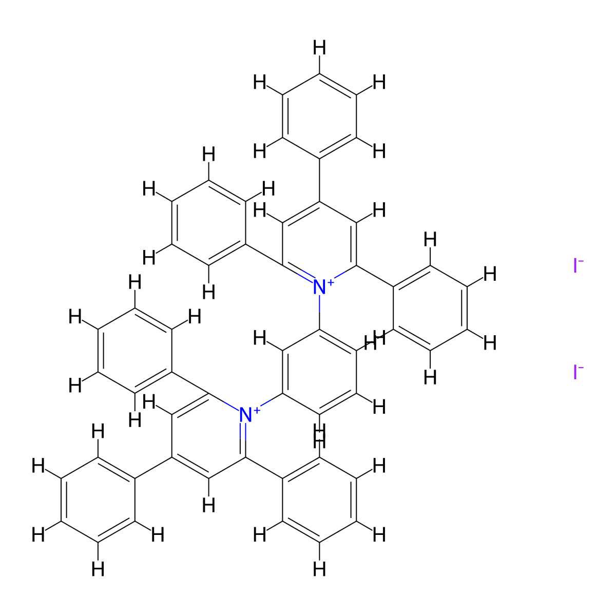 1,1'-(1,3-Phenylene)bis(2,4,6-triphenylpyridinium) diiodide molecular structure, CAS 71777-91-8