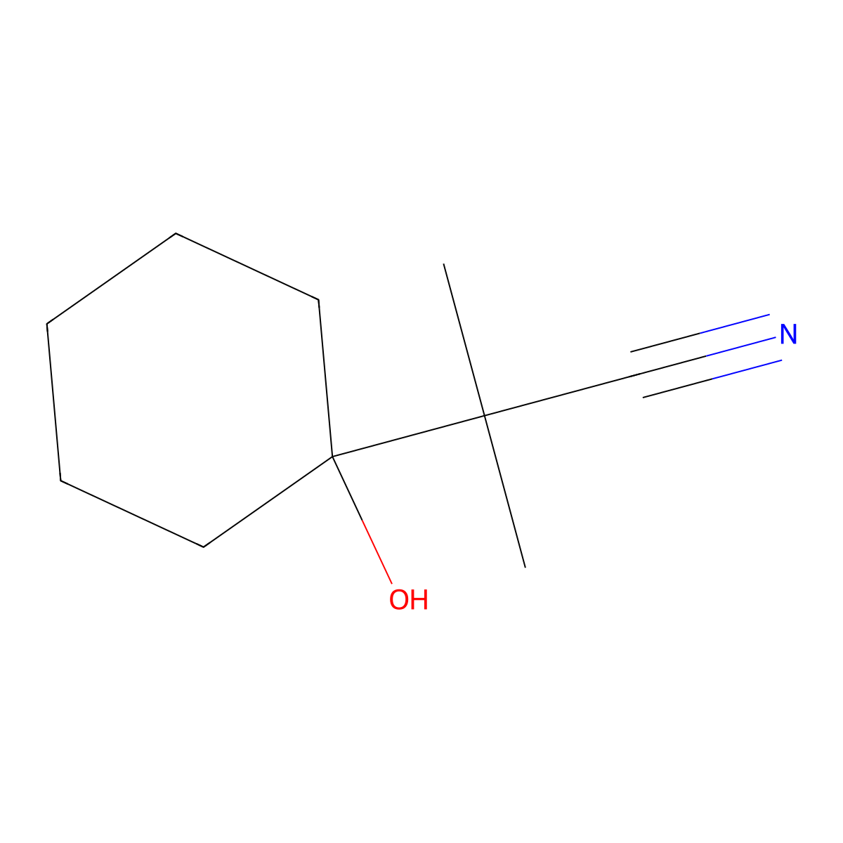 2-(1-Hydroxycyclohexyl)-2-methylpropanenitrile molecular structure, CAS 7178-96-3