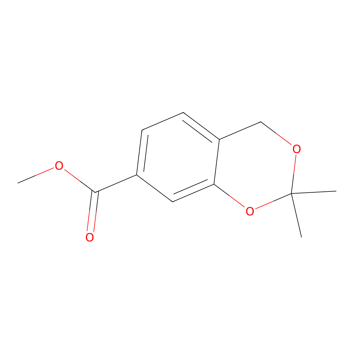 4H-1,3-Benzodioxin-7-carboxylic acid, 2,2-dimethyl-, methyl ester molecular structure, CAS 71780-41-1