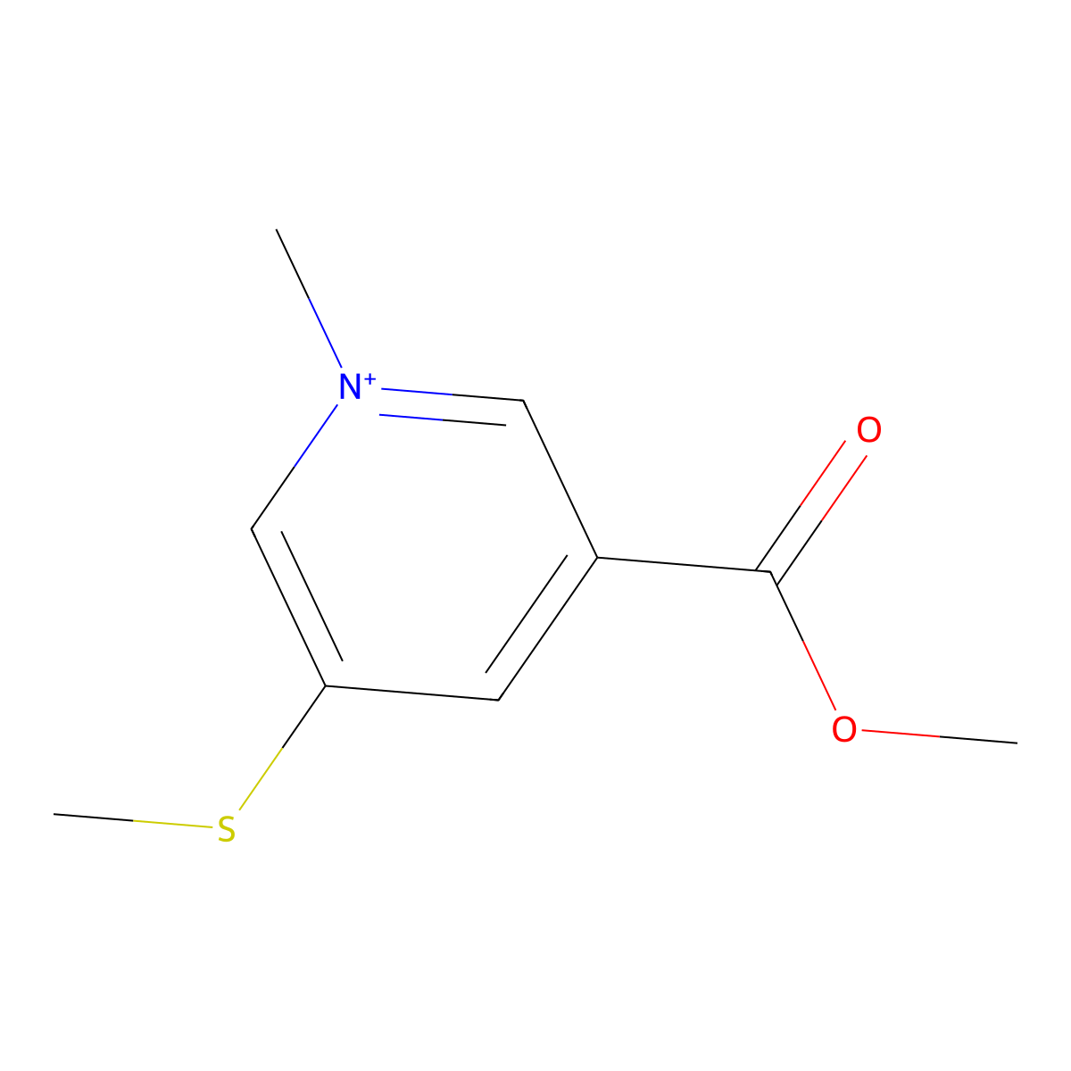 3-(Methoxycarbonyl)-1-methyl-5-(methylsulfanyl)pyridinium molecular structure, CAS 717815-81-1