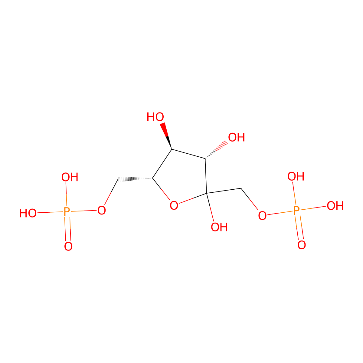 D-fructose 1,6-bisphosphate molecular structure, CAS 717817-28-2