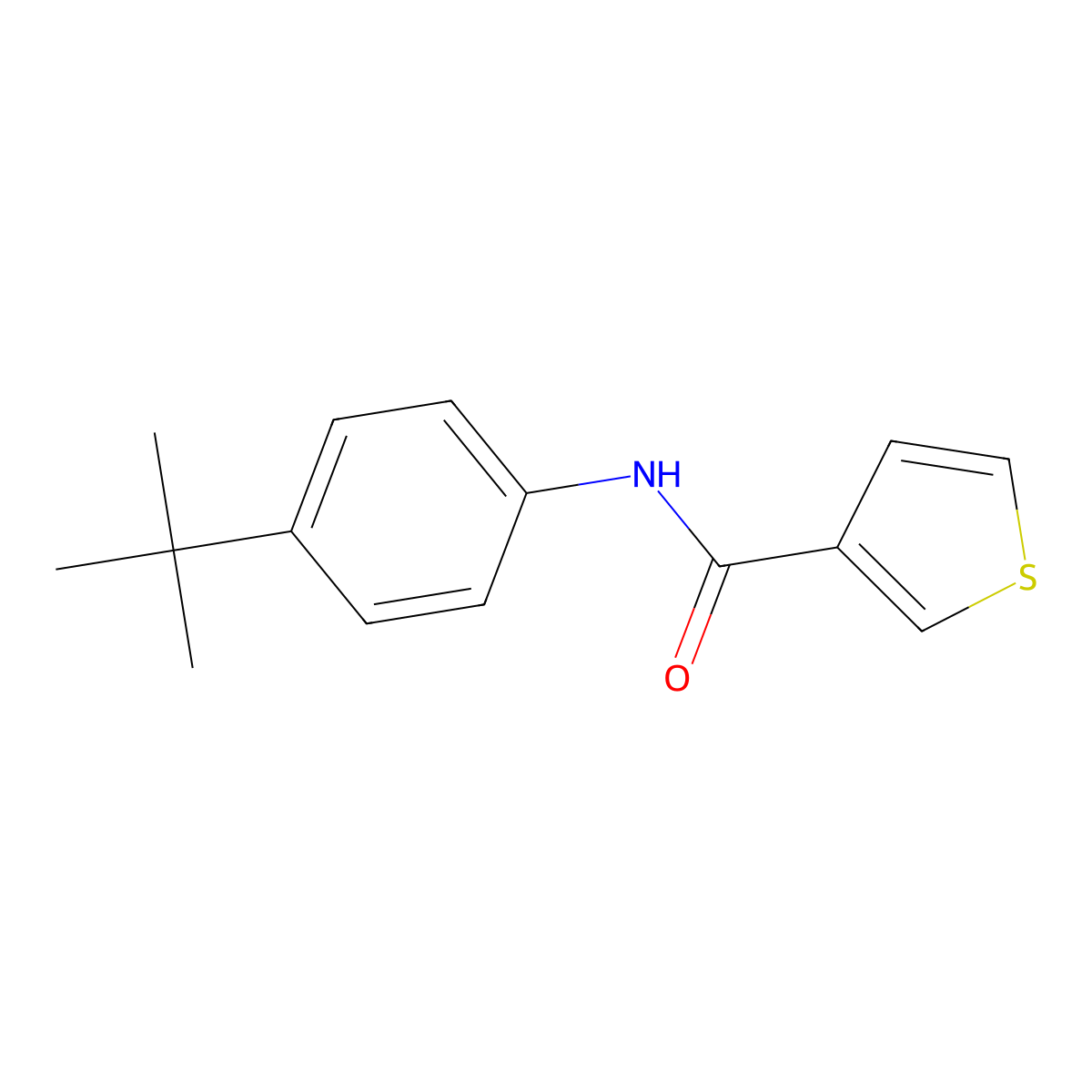 N-(4-tert-butylphenyl)thiophene-3-carboxamide molecular structure, CAS 717827-11-7