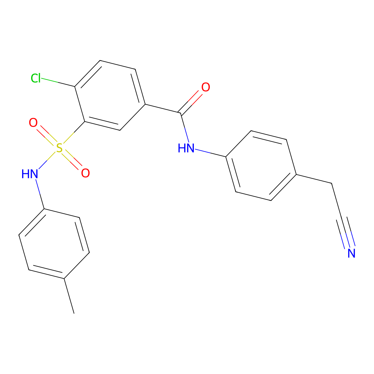 4-chloro-N-[4-(cyanomethyl)phenyl]-3-[(4-methylphenyl)sulfamoyl]benzamide molecular structure, CAS 717827-93-5