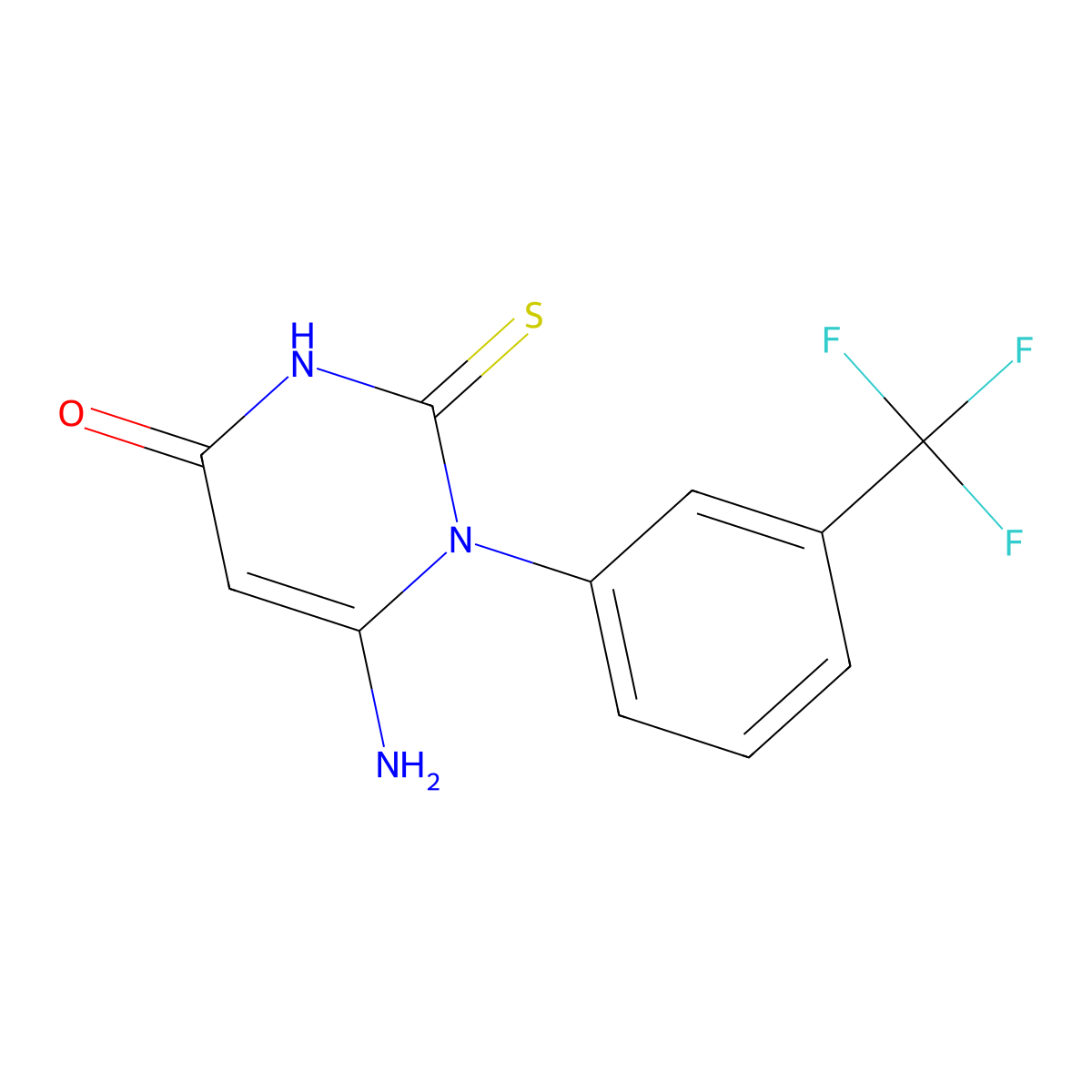 6-amino-2-thioxo-1-(3-(trifluoromethyl)phenyl)-2,3-dihydropyrimidin-4(1H)-one molecular structure, CAS 717827-97-9