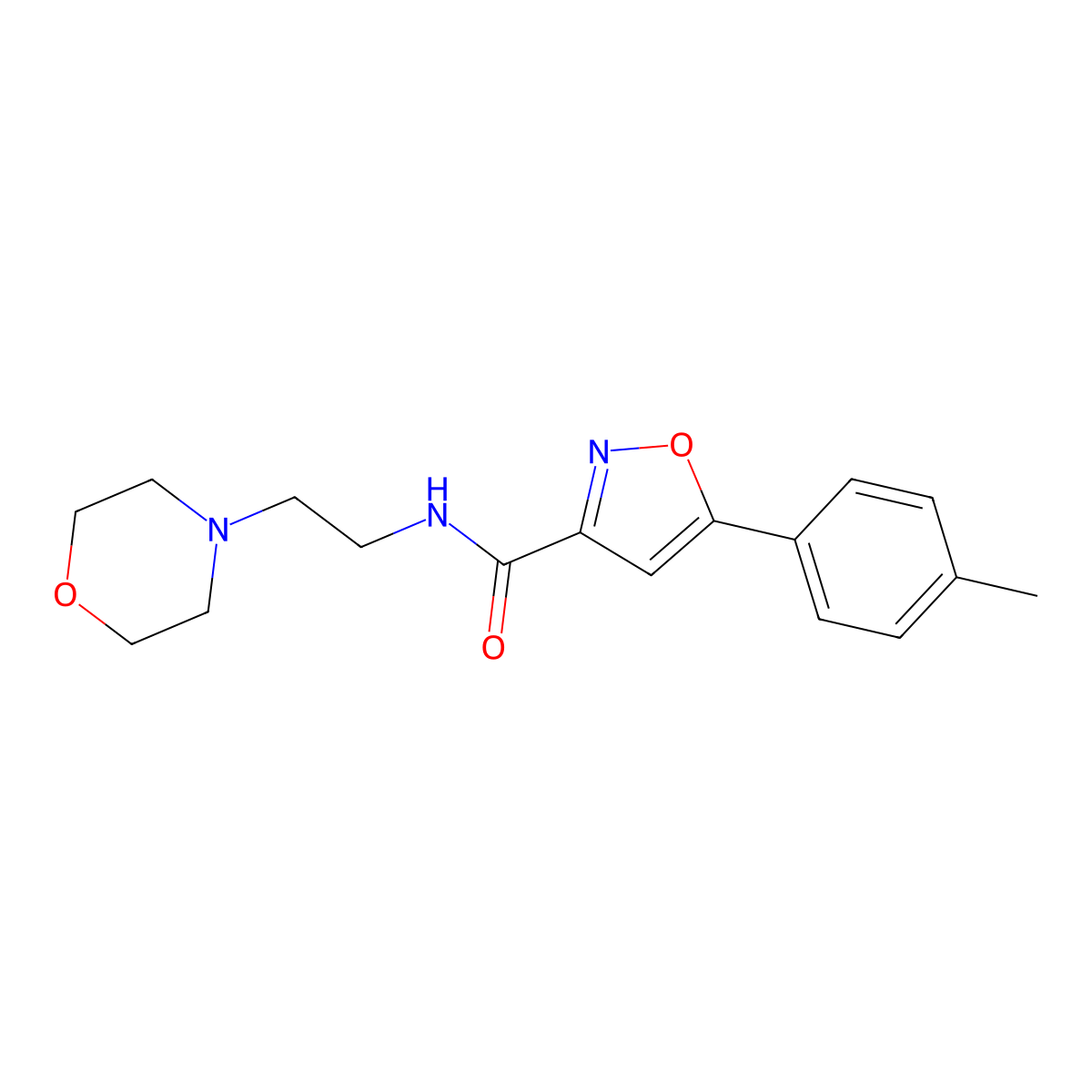 5-(4-methylphenyl)-N-[2-(4-morpholinyl)ethyl]-3-isoxazolecarboxamide molecular structure, CAS 717828-07-4
