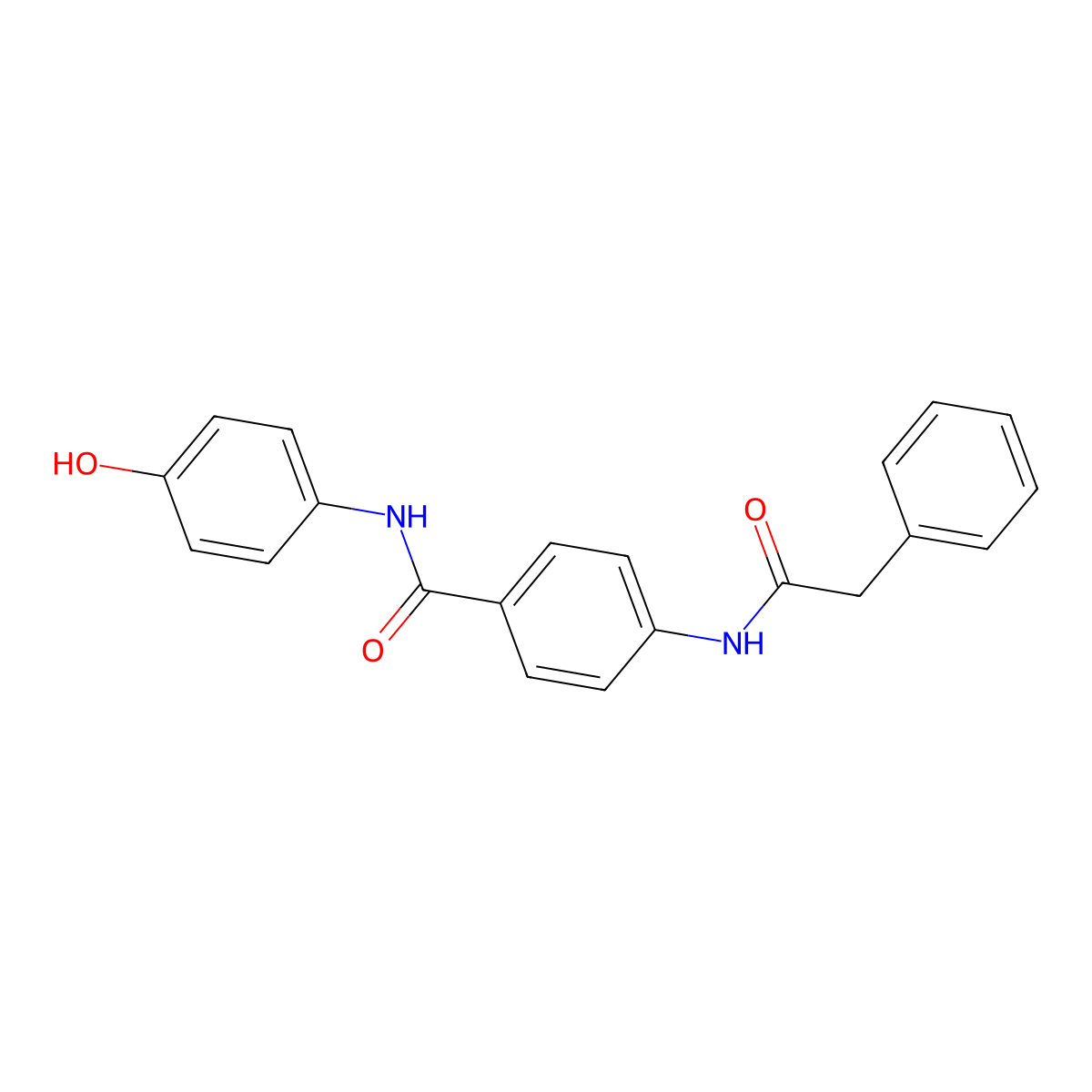 N-(4-hydroxyphenyl)-4-[(phenylacetyl)amino]benzamide molecular structure, CAS 717828-18-7