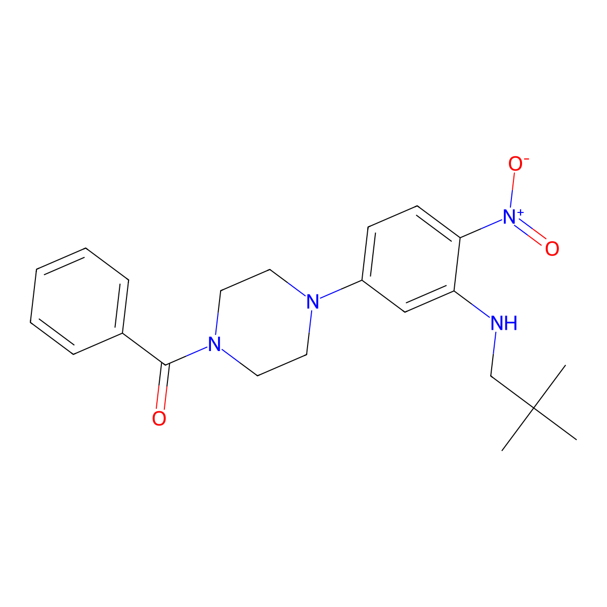 [4-[3-(2,2-Dimethylpropylamino)-4-nitrophenyl]piperazin-1-yl]-phenylmethanone molecular structure, CAS 717828-34-7