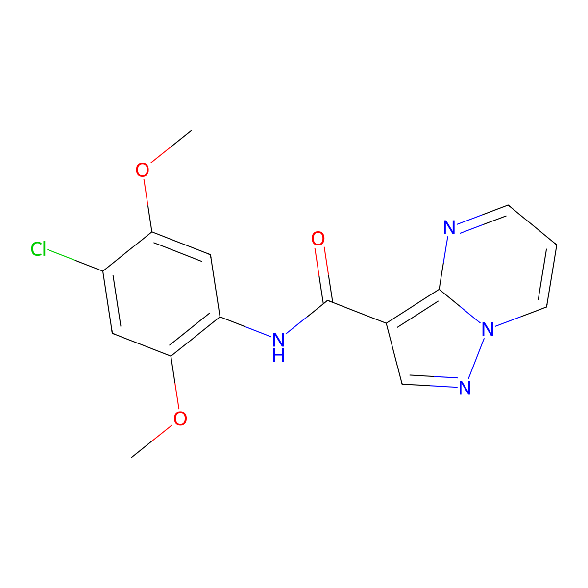 N-(4-chloro-2,5-dimethoxyphenyl)pyrazolo[1,5-a]pyrimidine-3-carboxamide molecular structure, CAS 717828-37-0