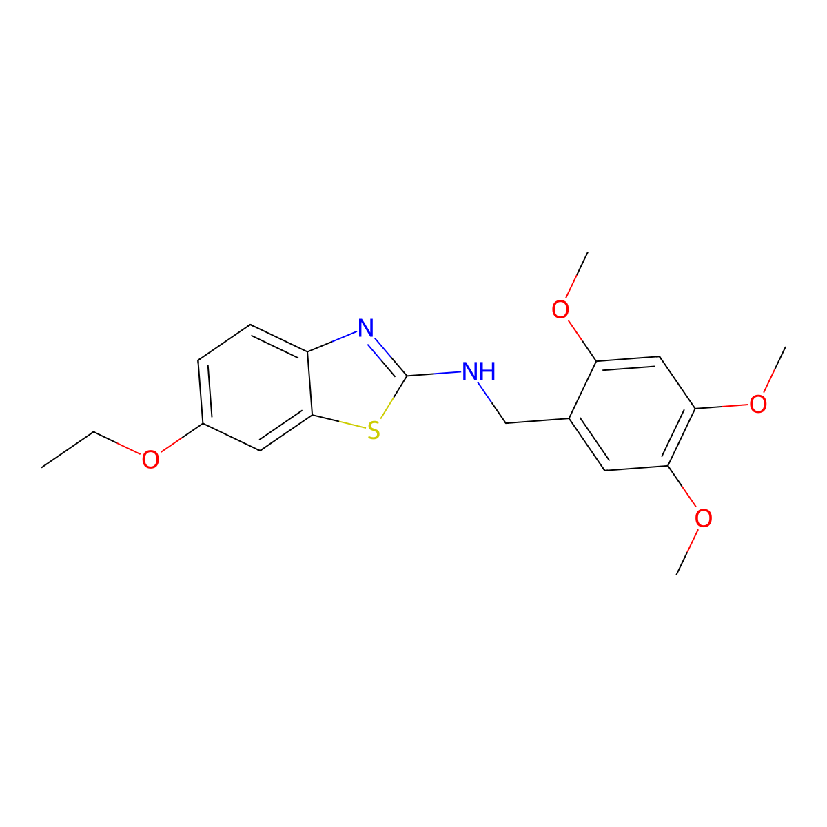 6-ethoxy-N-[(2,4,5-trimethoxyphenyl)methyl]-1,3-benzothiazol-2-amine molecular structure, CAS 717828-41-6
