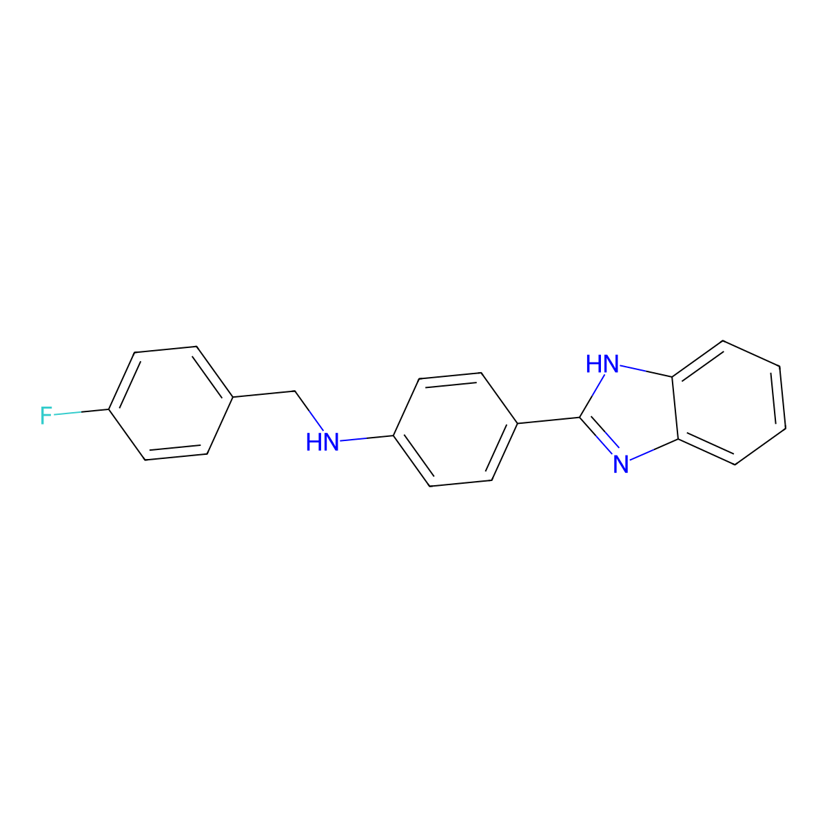 4-(1H-benzimidazol-2-yl)-N-(4-fluorobenzyl)aniline molecular structure, CAS 717828-42-7