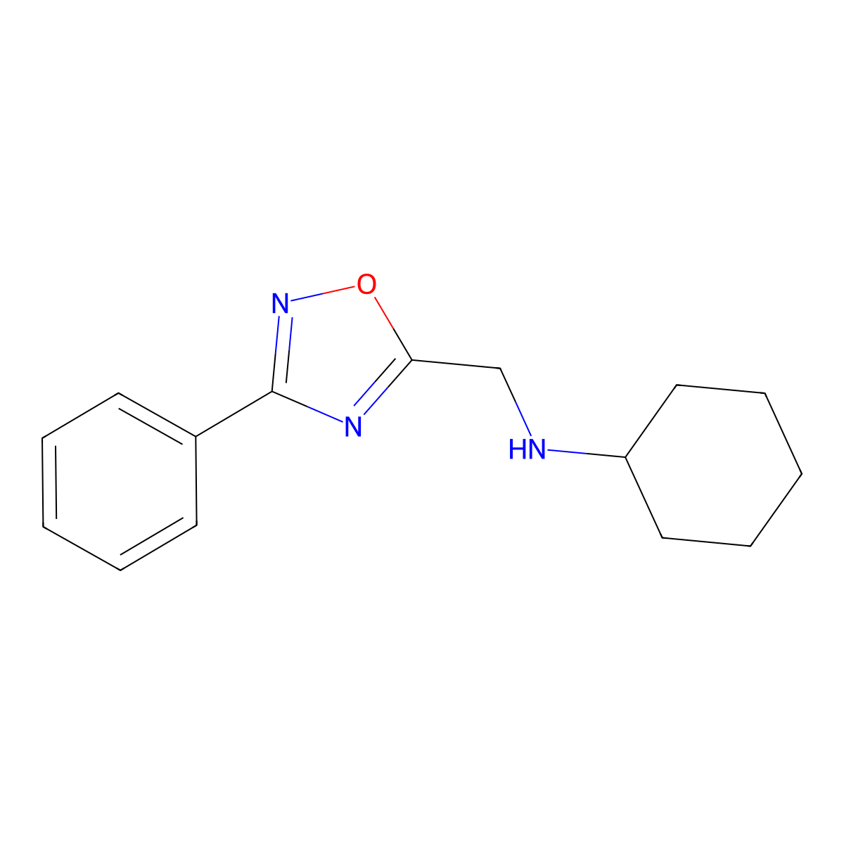 N-[(3-phenyl-1,2,4-oxadiazol-5-yl)methyl]cyclohexanamine molecular structure, CAS 717828-56-3