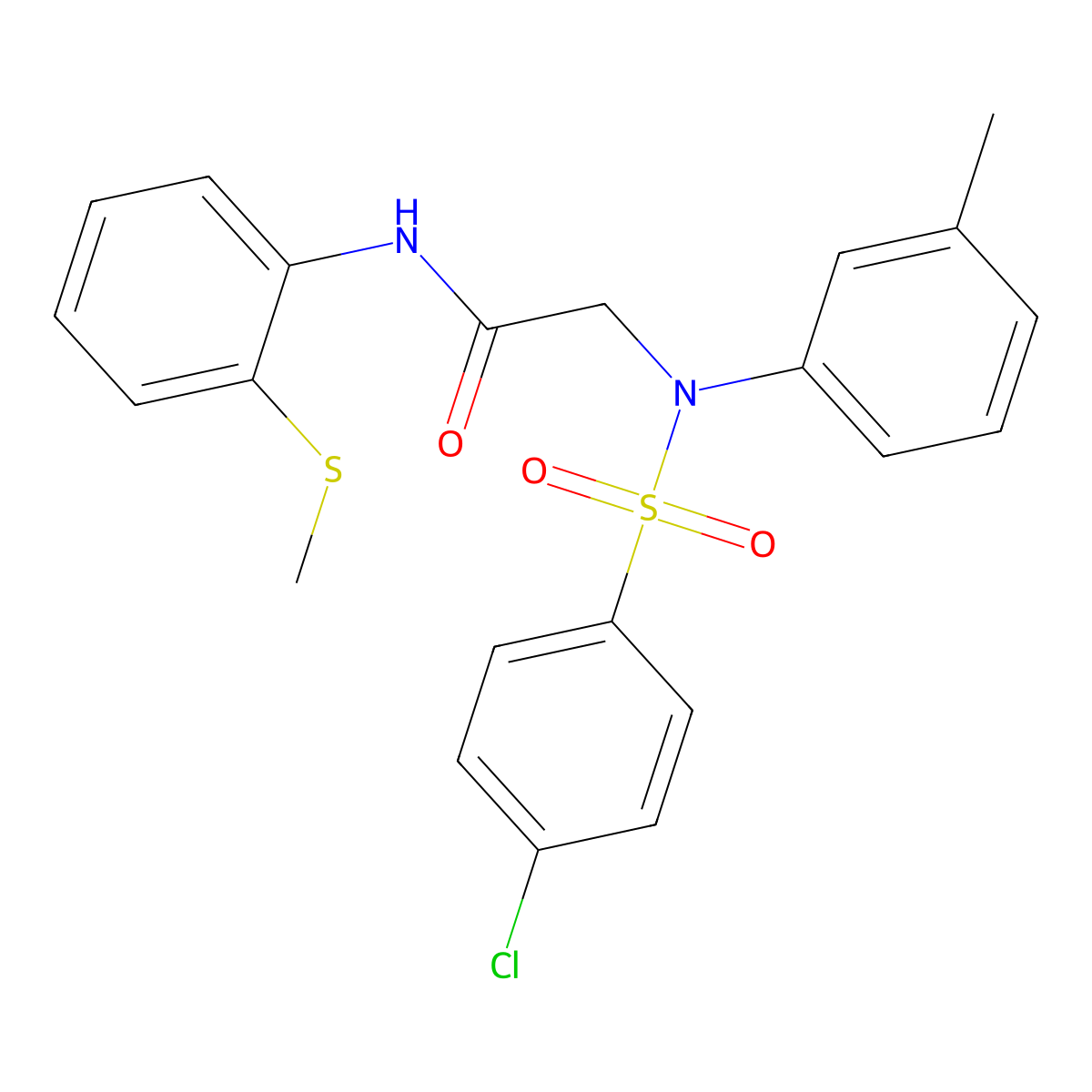 2-(N-(4-chlorophenyl)sulfonyl-3-methylanilino)-N-(2-methylsulfanylphenyl)acetamide molecular structure, CAS 717828-58-5