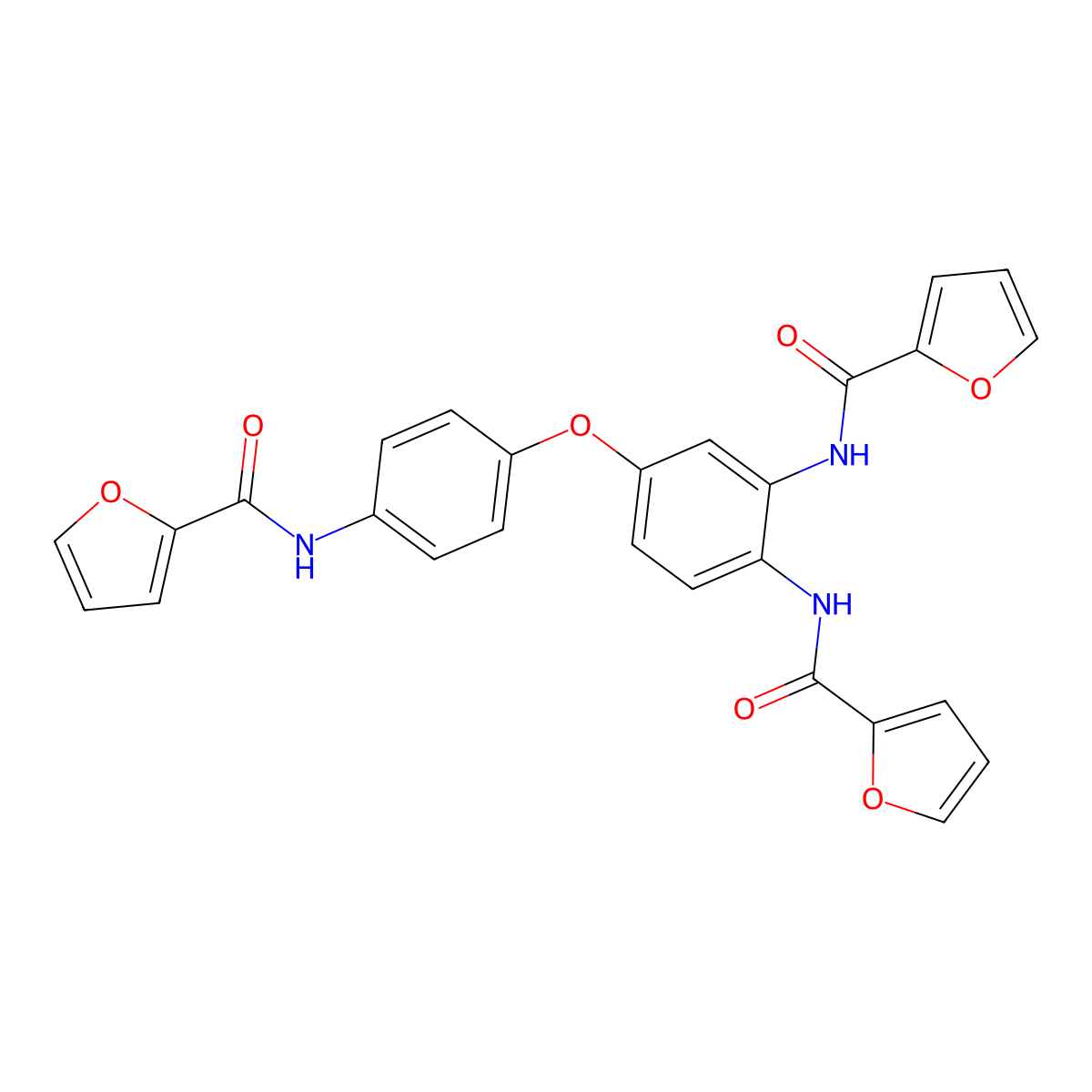 N-{4-[3,4-bis(2-furoylamino)phenoxy]phenyl}-2-furamide molecular structure, CAS 717828-72-3