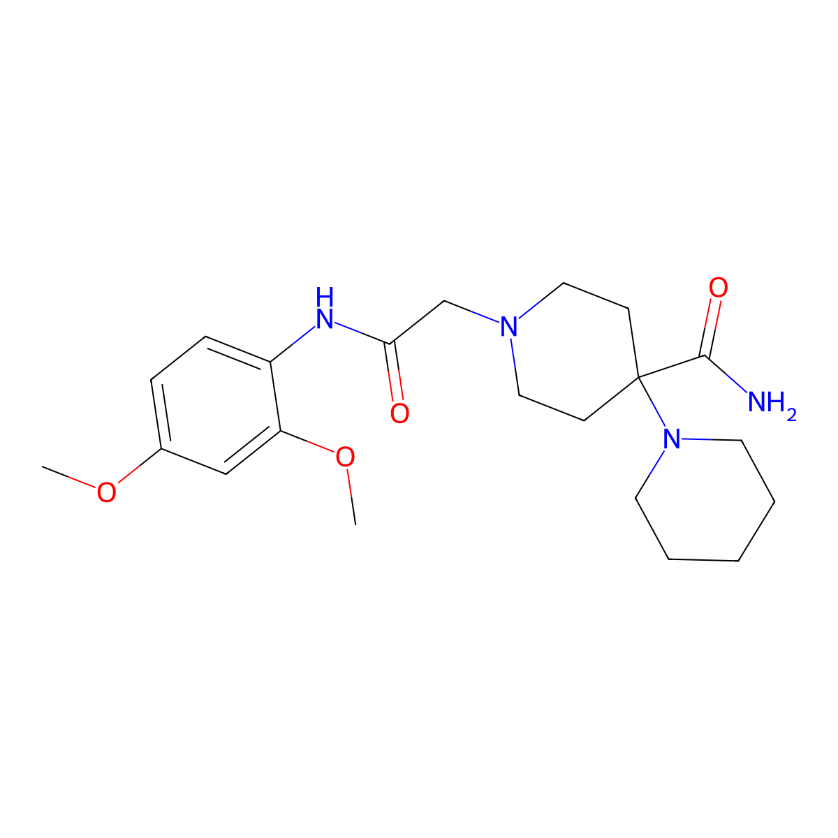 1'-{2-[(2,4-Dimethoxyphenyl)amino]-2-oxoethyl}-1,4'-bipiperidine-4'-carboxamide molecular structure, CAS 717828-73-4