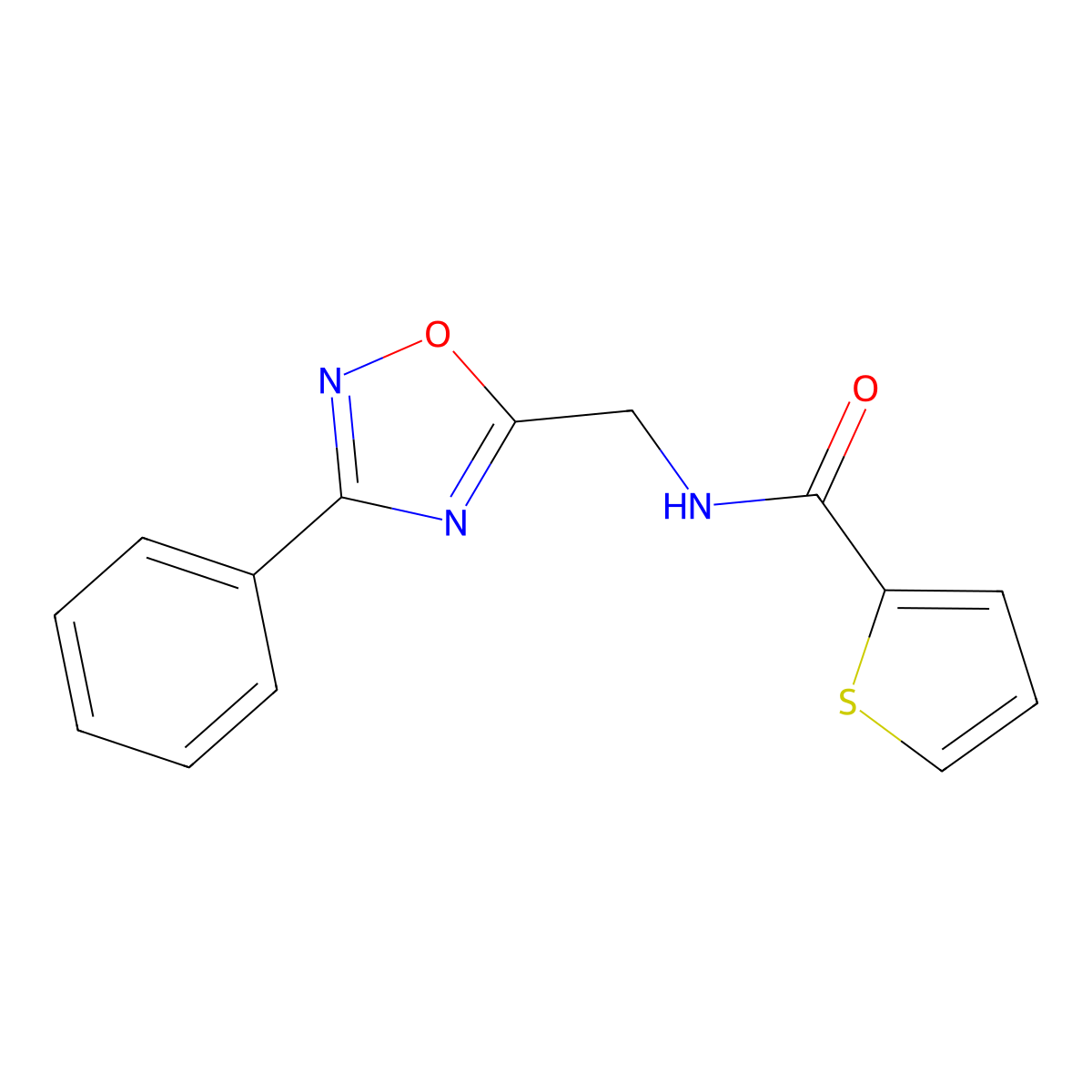 N-[(3-phenyl-1,2,4-oxadiazol-5-yl)methyl]-2-thiophenecarboxamide molecular structure, CAS 717828-81-4