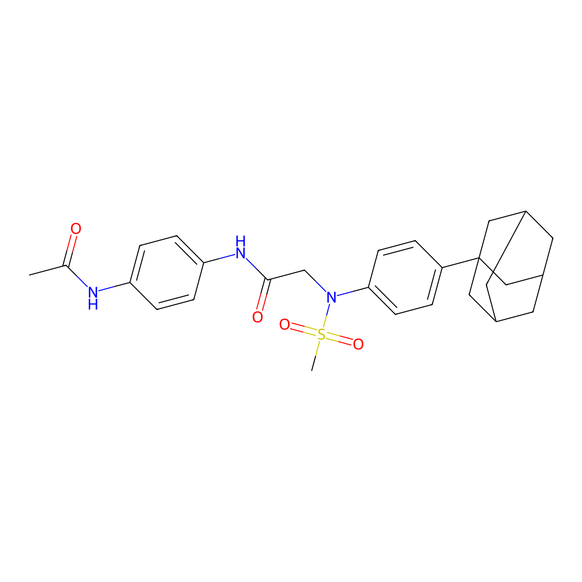 N-(4-acetamidophenyl)-2-[4-(1-adamantyl)-N-methylsulfonylanilino]acetamide molecular structure, CAS 717828-83-6