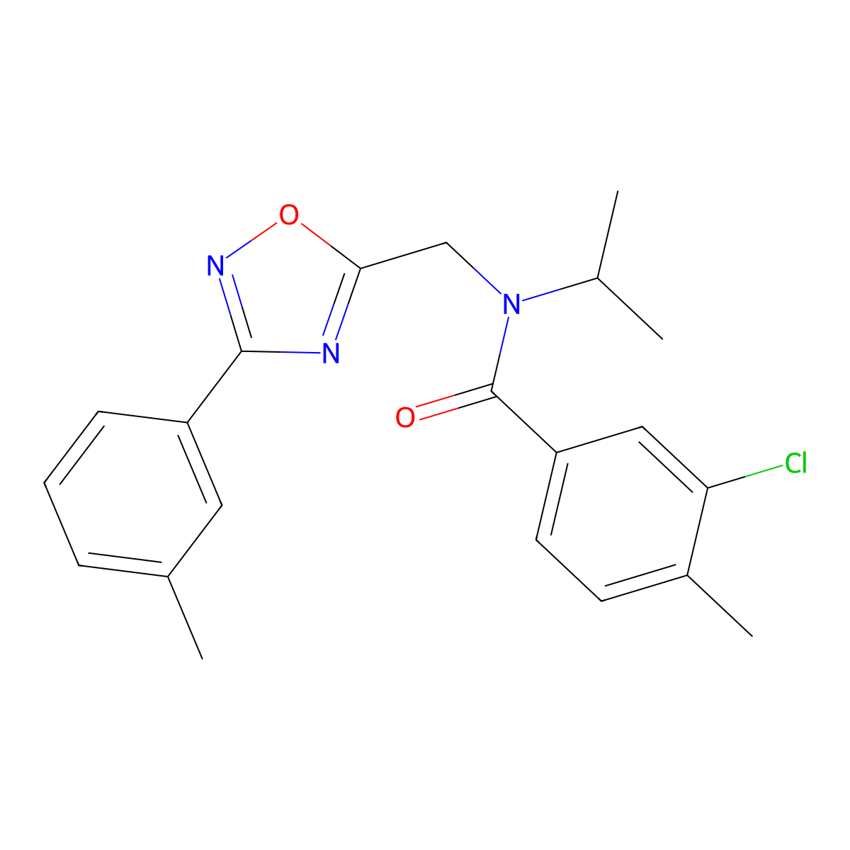 3-chloro-4-methyl-N-{[3-(3-methylphenyl)-1,2,4-oxadiazol-5-yl]methyl}-N-(propan-2-yl)benzamide molecular structure, CAS 717828-90-5