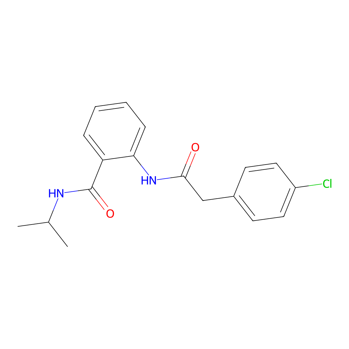 2-[[2-(4-chlorophenyl)acetyl]amino]-N-propan-2-ylbenzamide molecular structure, CAS 717828-96-1