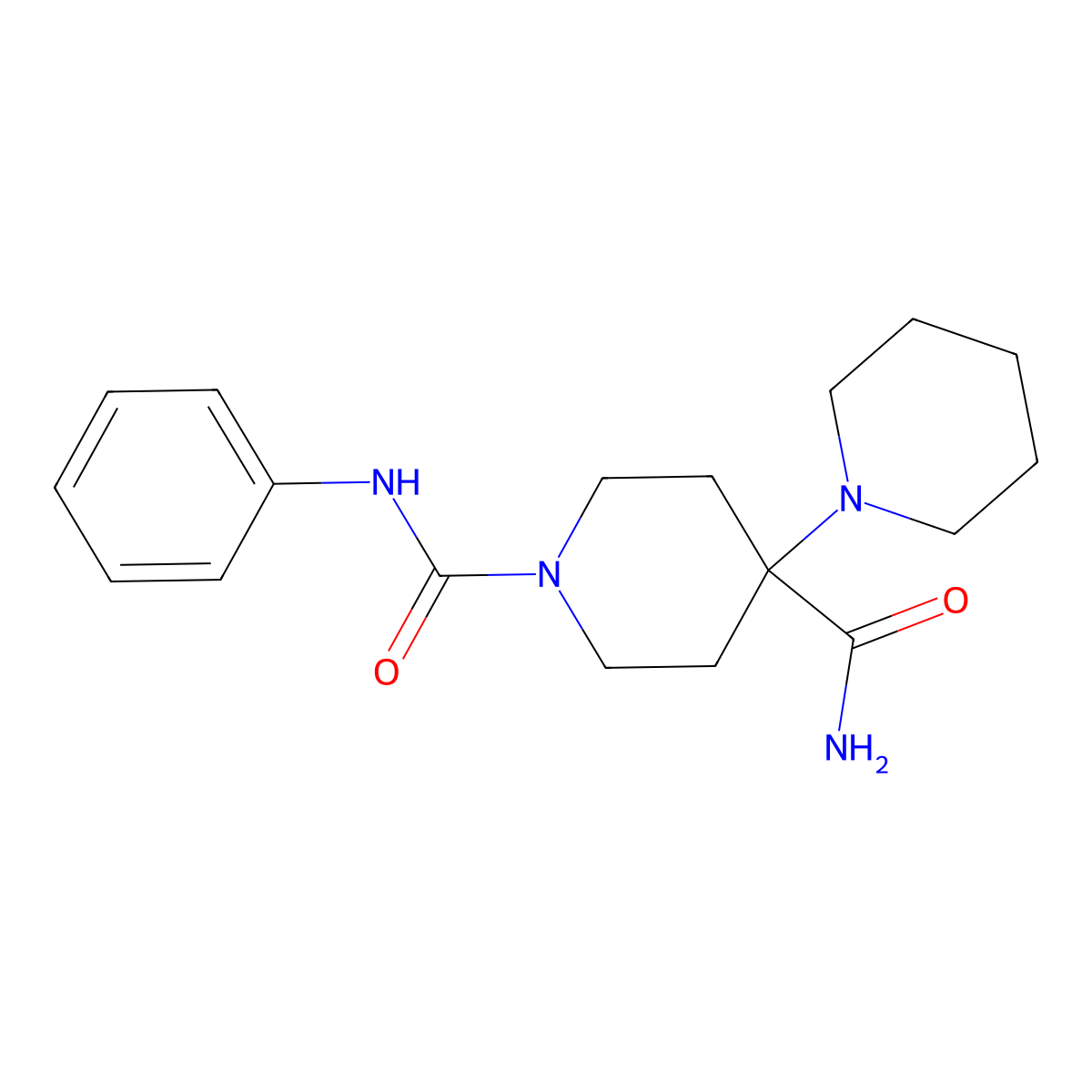 N~1~'-phenyl-1,4'-bipiperidine-1',4'-dicarboxamide molecular structure, CAS 717829-26-0