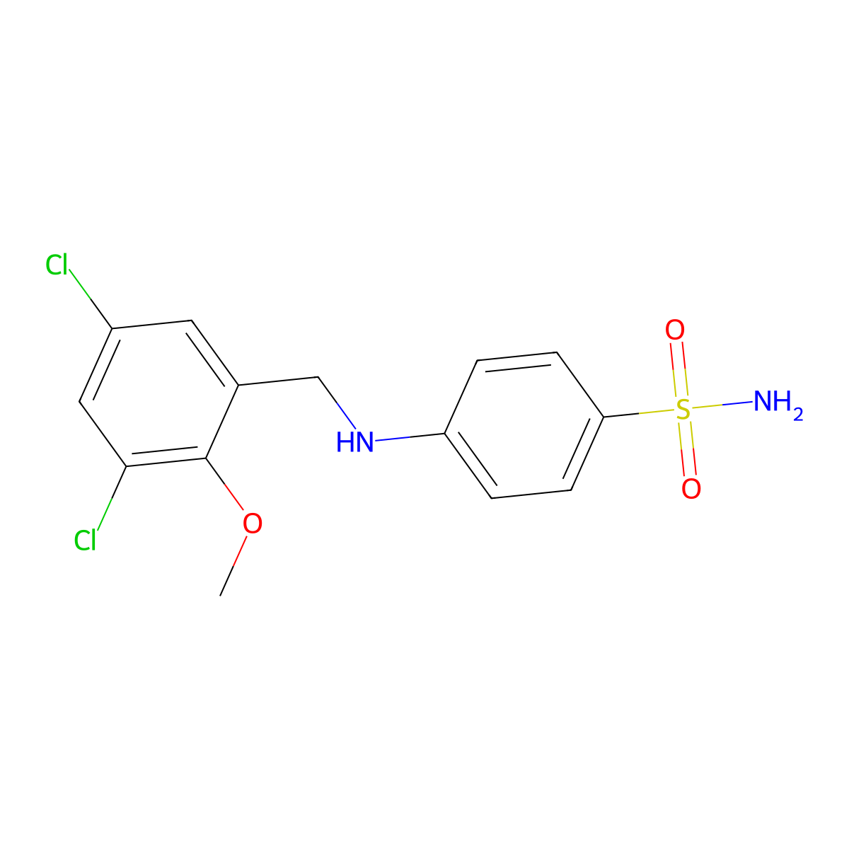 4-[(3,5-Dichloro-2-methoxybenzyl)amino]benzenesulfonamide molecular structure, CAS 717829-34-0
