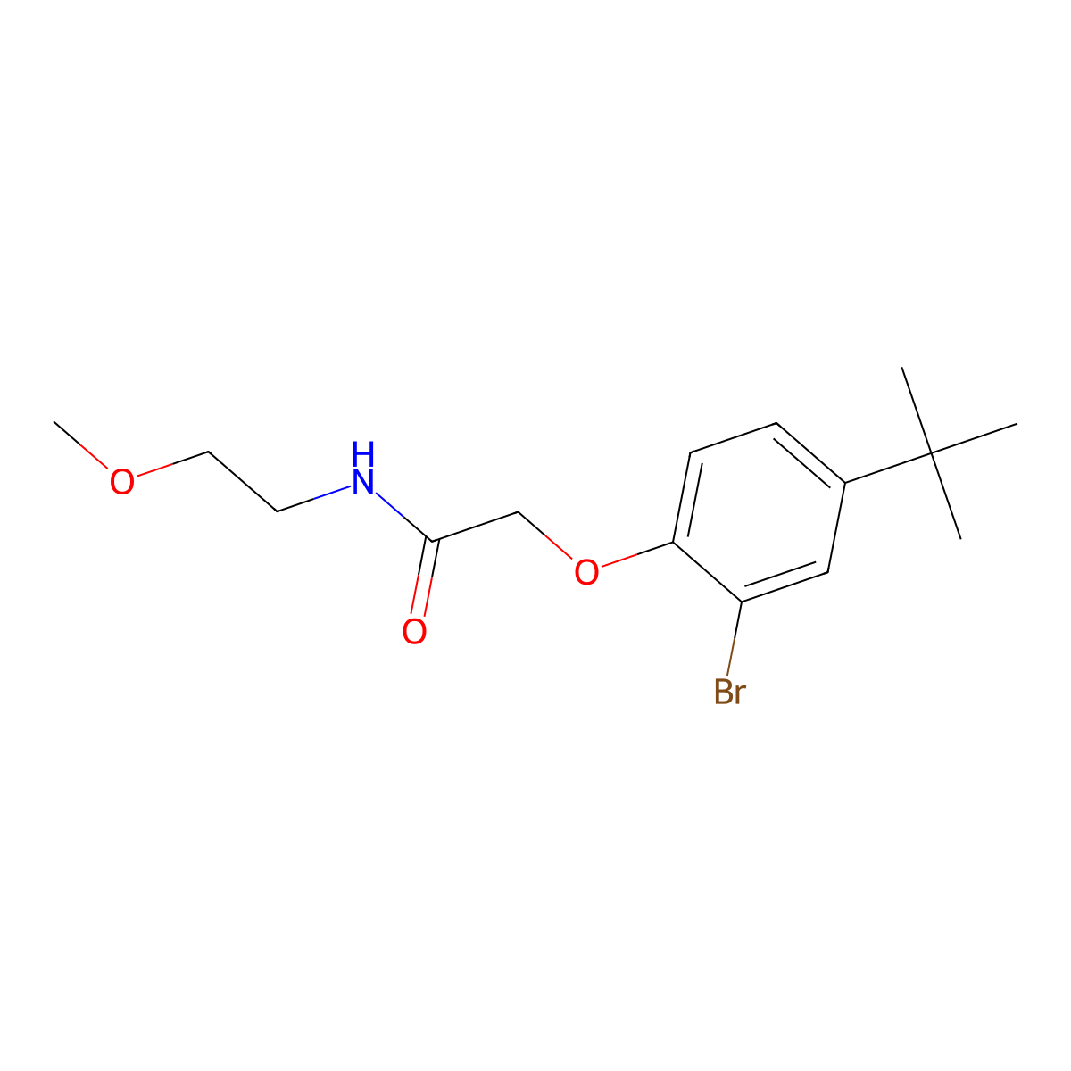 2-(2-bromo-4-tert-butylphenoxy)-N-(2-methoxyethyl)acetamide molecular structure, CAS 717829-51-1