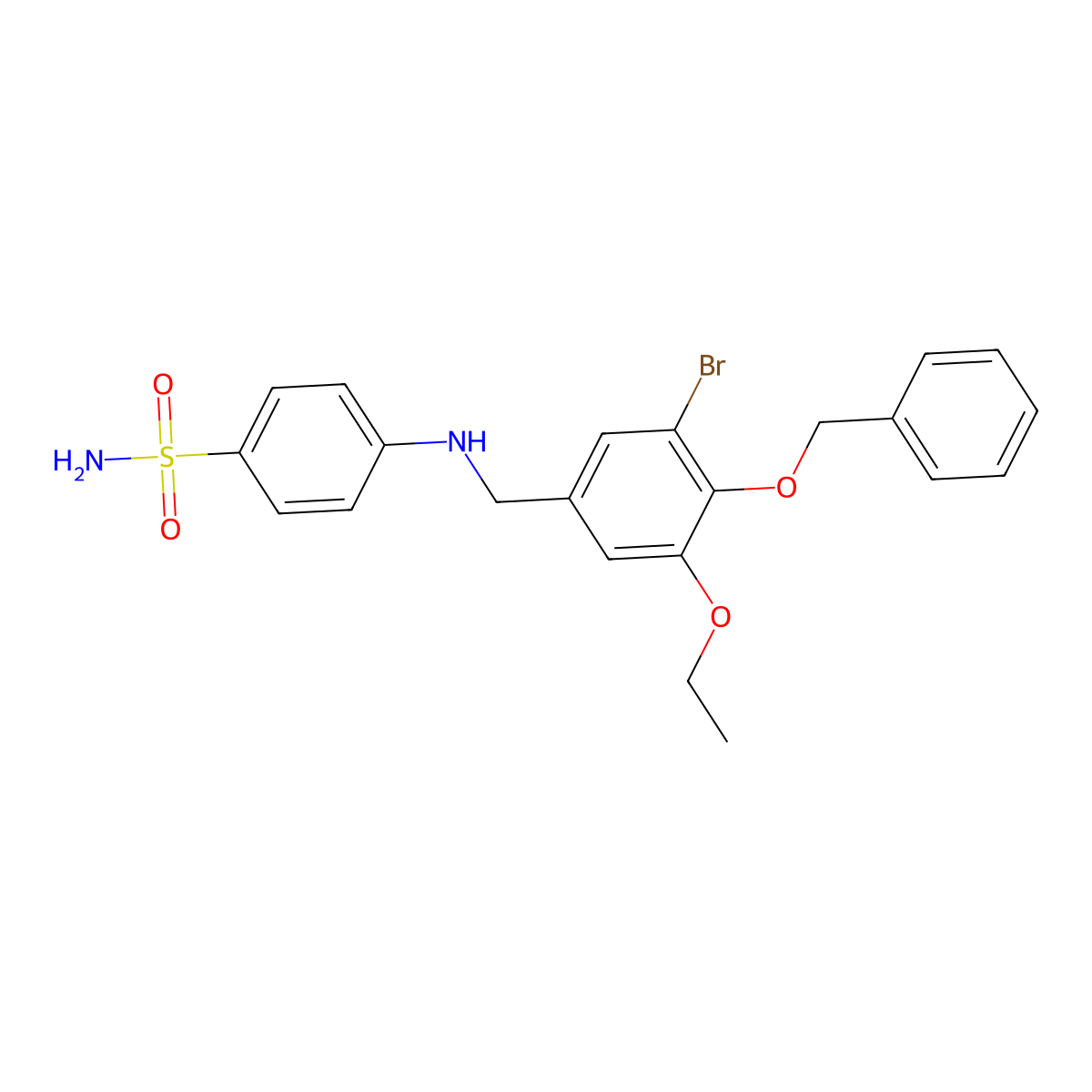 4-{[4-(Benzyloxy)-3-bromo-5-ethoxybenzyl]amino}benzenesulfonamide molecular structure, CAS 717829-61-3
