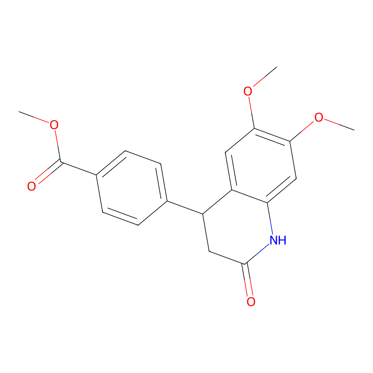 Methyl 4-(6,7-dimethoxy-2-oxo-1,2,3,4-tetrahydroquinolin-4-yl)benzoate molecular structure, CAS 717829-72-6