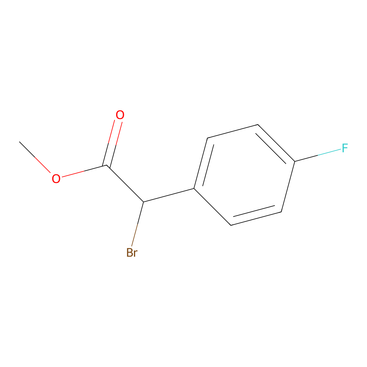 Methyl 2-bromo-2-(4-fluorophenyl)acetate molecular structure, CAS 71783-54-5
