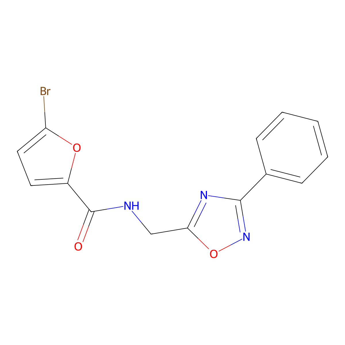 5-bromo-N-[(3-phenyl-1,2,4-oxadiazol-5-yl)methyl]furan-2-carboxamide molecular structure, CAS 717830-19-8