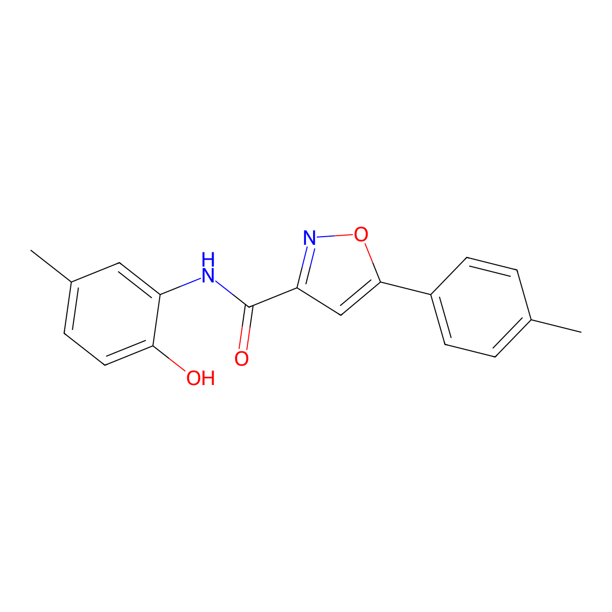 N-(2-hydroxy-5-methylphenyl)-5-(4-methylphenyl)-1,2-oxazole-3-carboxamide molecular structure, CAS 717830-25-6