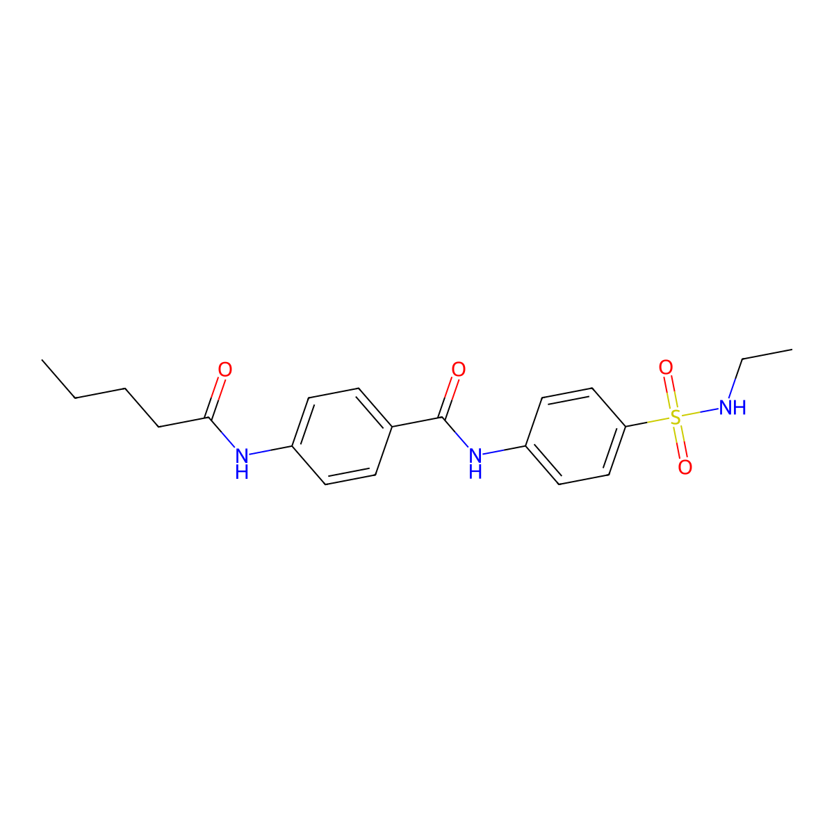 N-[4-(ethylsulfamoyl)phenyl]-4-(pentanoylamino)benzamide molecular structure, CAS 717830-37-0