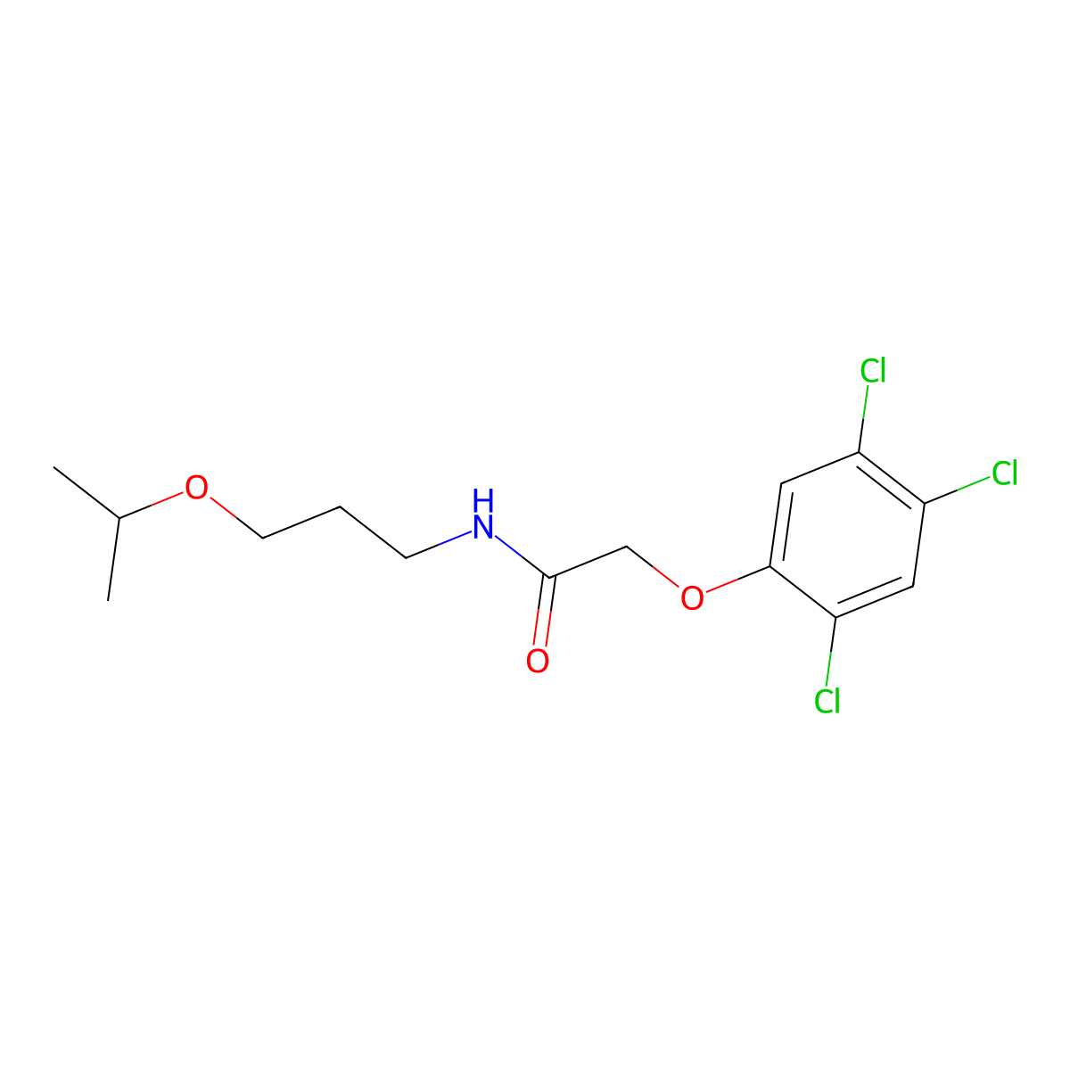 N-(3-propan-2-yloxypropyl)-2-(2,4,5-trichlorophenoxy)acetamide molecular structure, CAS 717830-40-5