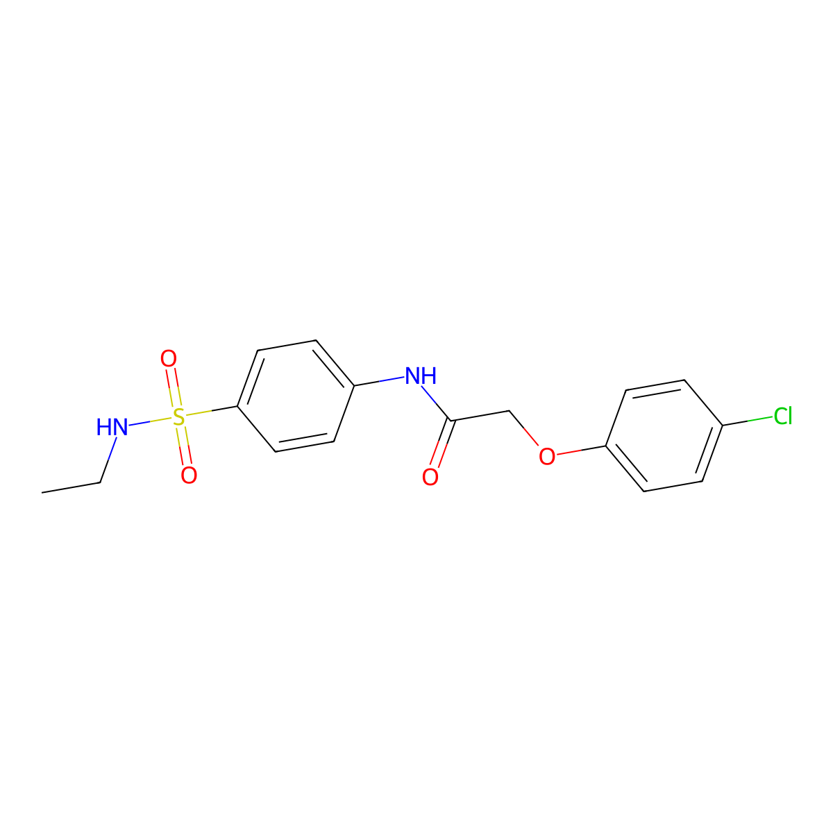 2-(4-chlorophenoxy)-N-[4-(ethylsulfamoyl)phenyl]acetamide molecular structure, CAS 717830-42-7
