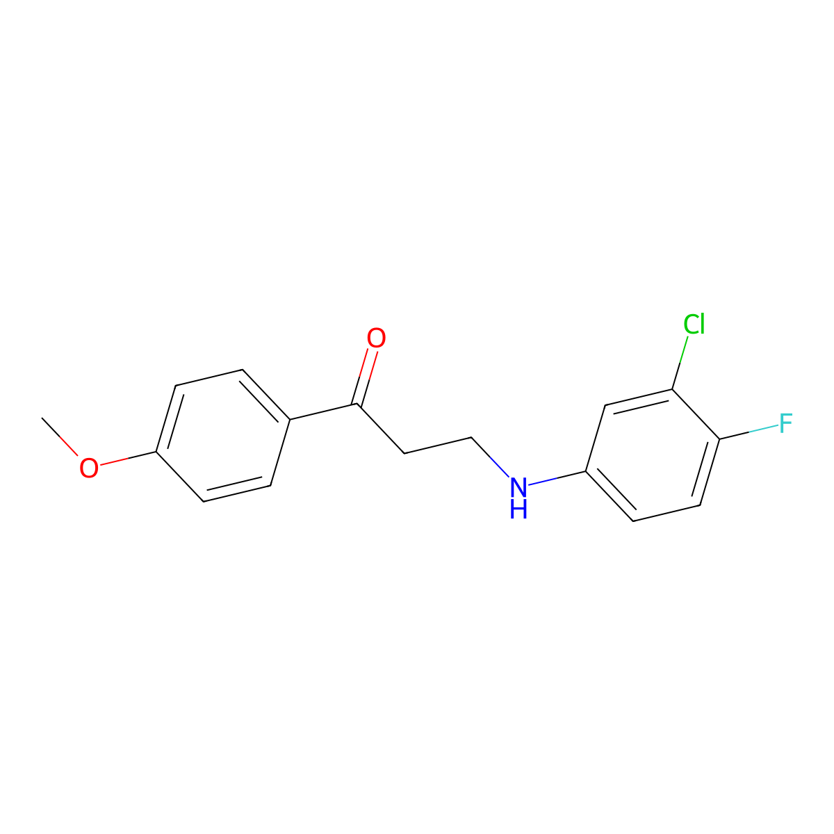 3-(3-Chloro-4-fluoroanilino)-1-(4-methoxyphenyl)-1-propanone molecular structure, CAS 717830-50-7