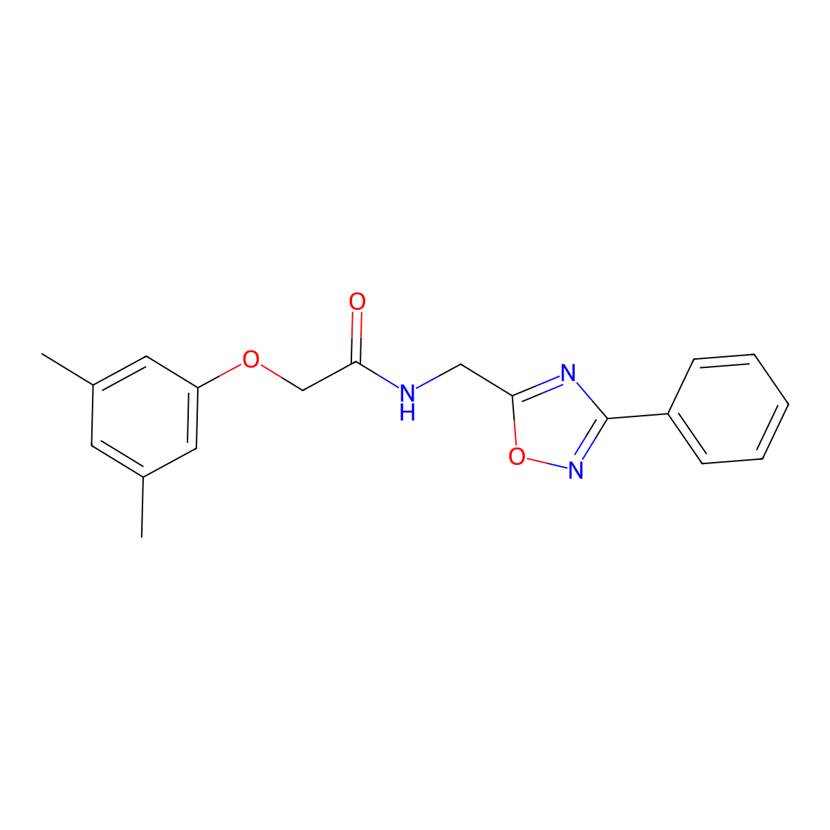 2-(3,5-dimethylphenoxy)-N-[(3-phenyl-1,2,4-oxadiazol-5-yl)methyl]acetamide molecular structure, CAS 717830-51-8