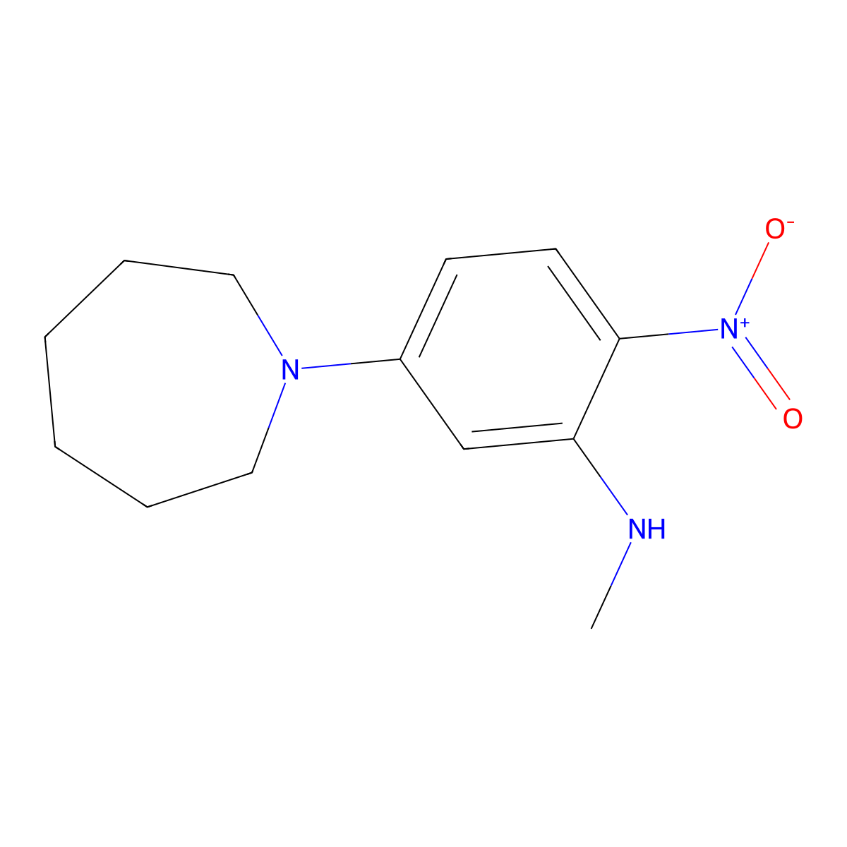 5-(azepan-1-yl)-N-methyl-2-nitroaniline molecular structure, CAS 717830-74-5