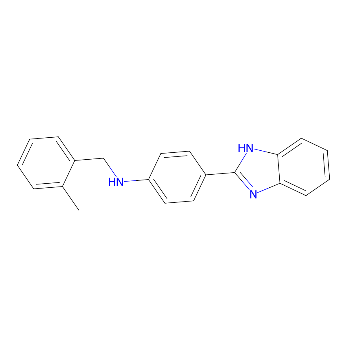 4-(1H-benzimidazol-2-yl)-N-(2-methylbenzyl)aniline molecular structure, CAS 717830-94-9