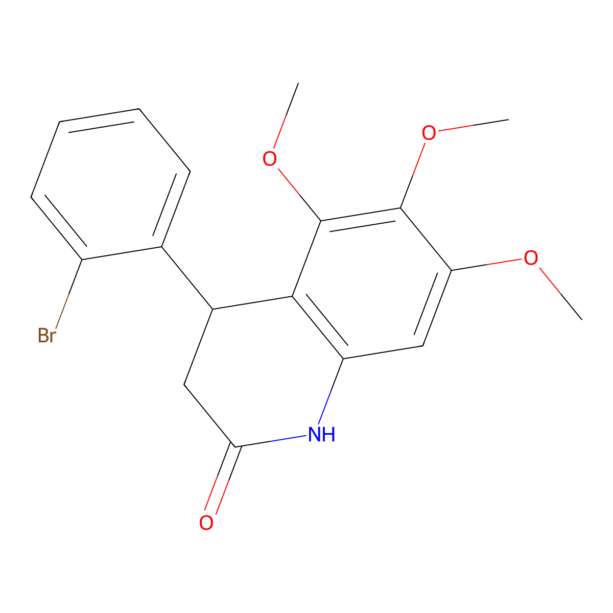 4-(2-bromophenyl)-5,6,7-trimethoxy-3,4-dihydroquinolin-2(1H)-one molecular structure, CAS 717831-00-0