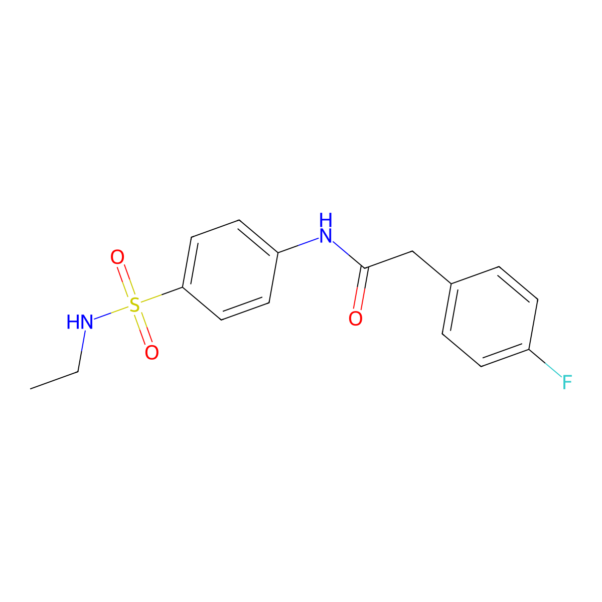 N-[4-(ethylsulfamoyl)phenyl]-2-(4-fluorophenyl)acetamide molecular structure, CAS 717831-12-4