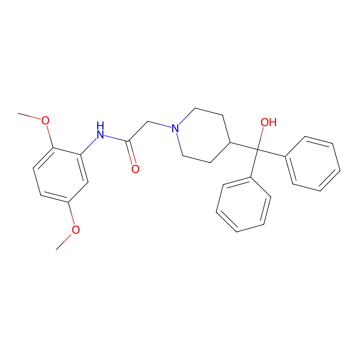 N-(2,5-dimethoxyphenyl)-2-[4-(hydroxydiphenylmethyl)piperidyl]acetamide molecular structure, CAS 717831-20-4