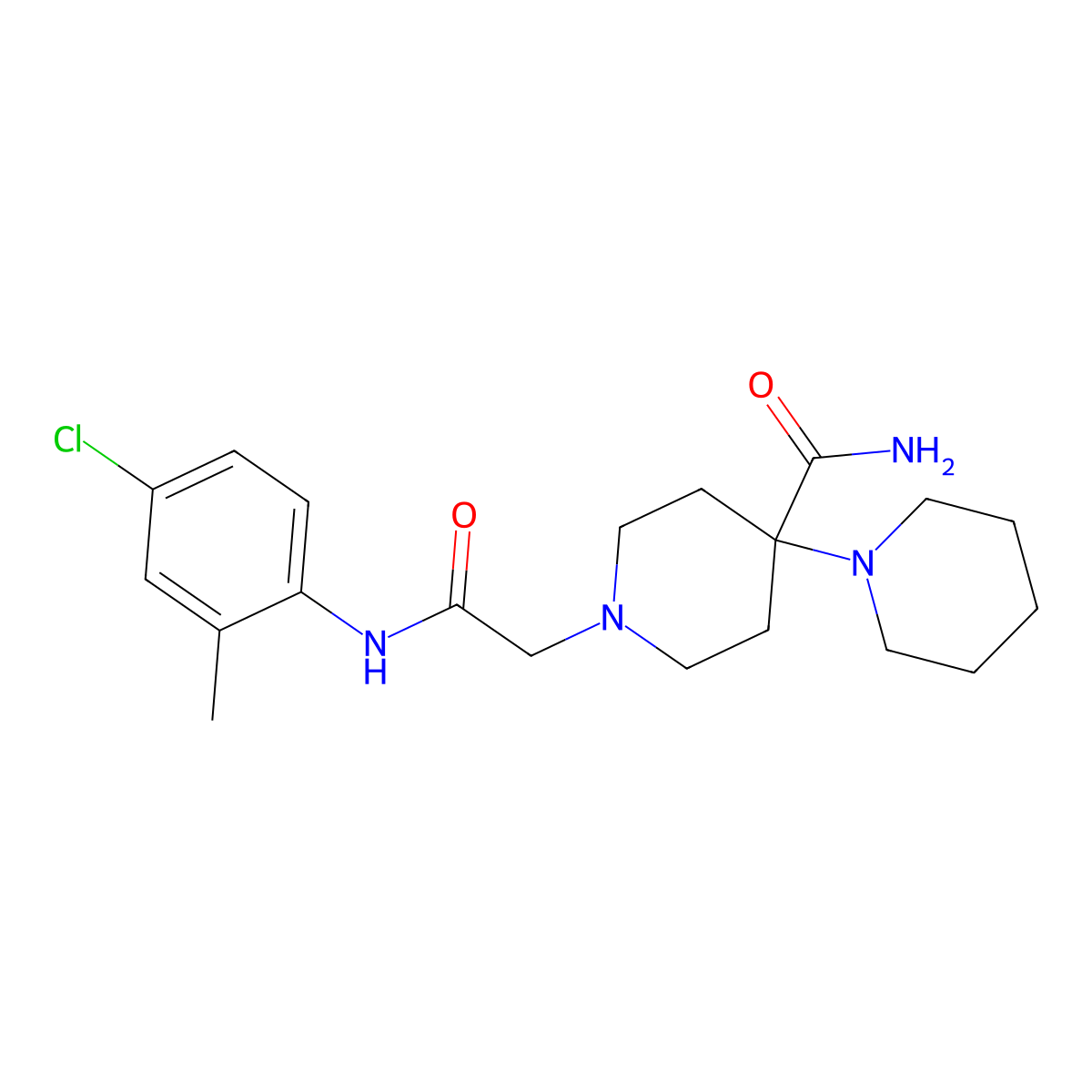 1-{[N-(4-chloro-2-methylphenyl)carbamoyl]methyl}-4-piperidylpiperidine-4-carbo xamide molecular structure, CAS 717831-29-3