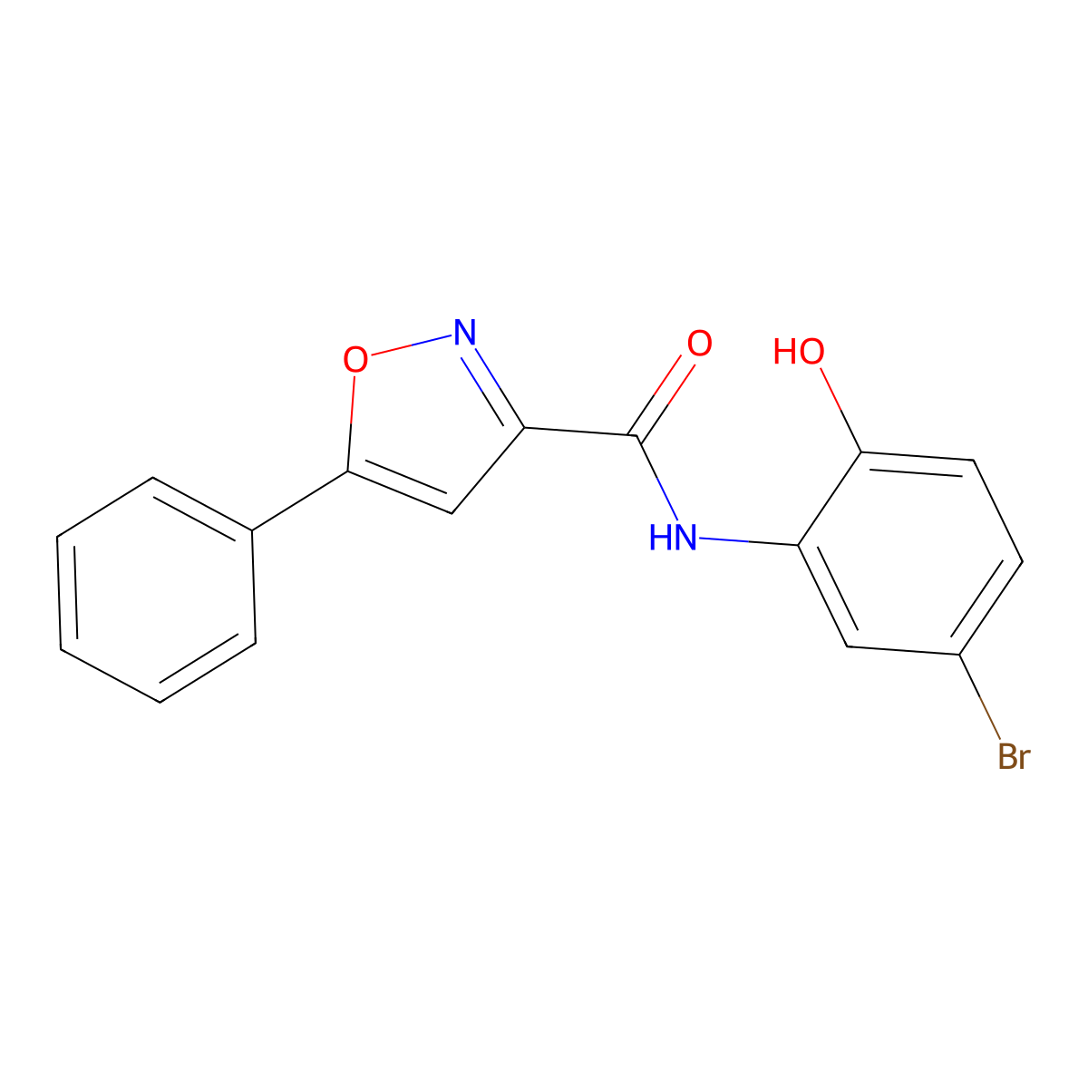 N-(5-bromo-2-hydroxyphenyl)-5-phenyl-1,2-oxazole-3-carboxamide molecular structure, CAS 717831-31-7