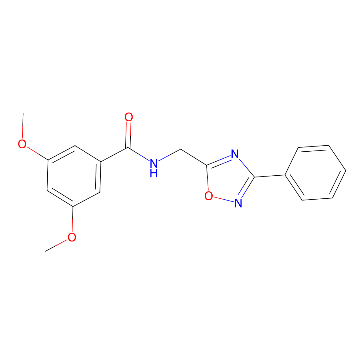 3,5-dimethoxy-N-[(3-phenyl-1,2,4-oxadiazol-5-yl)methyl]benzamide molecular structure, CAS 717831-35-1