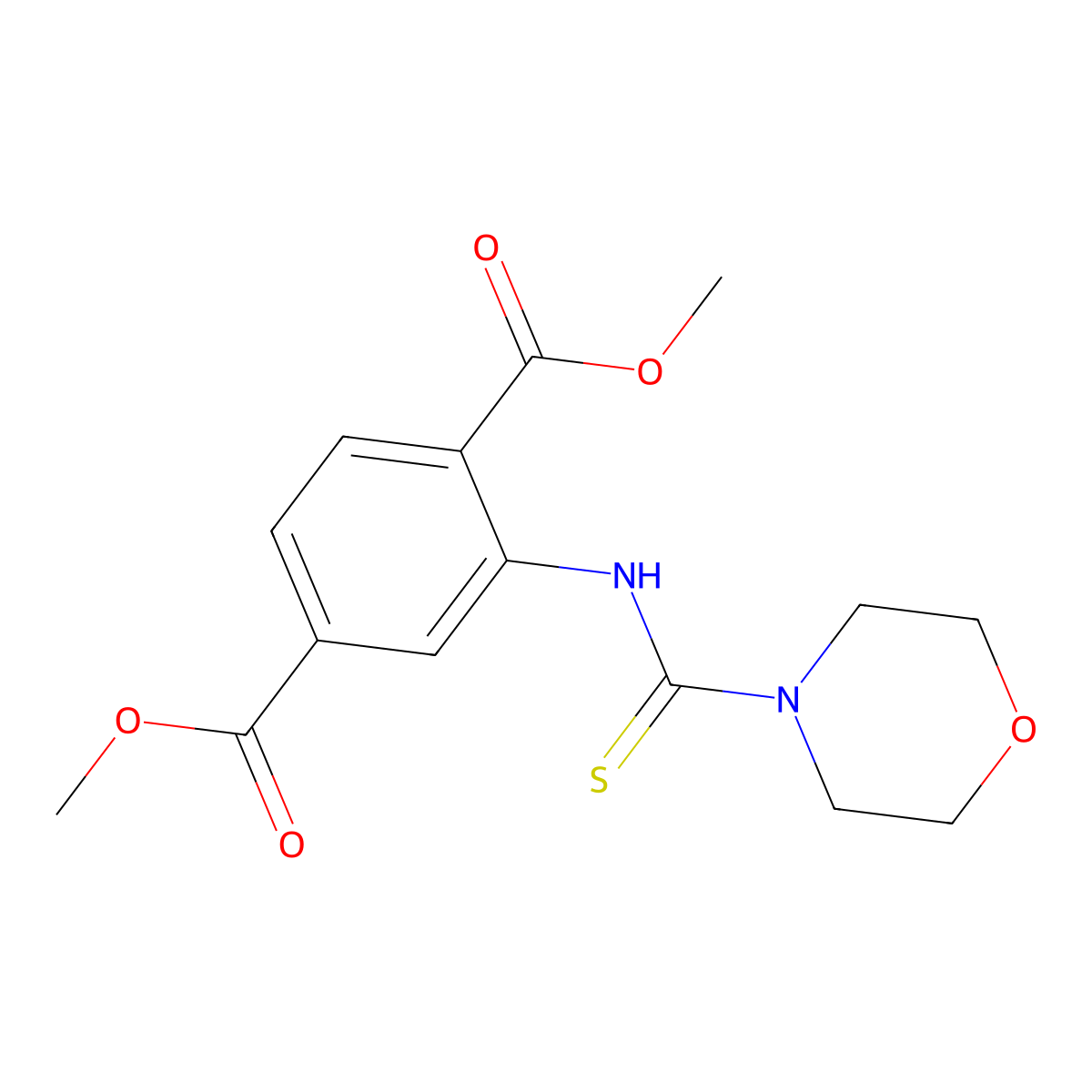 Dimethyl 2-[(4-morpholinylcarbonothioyl)amino]terephthalate molecular structure, CAS 717831-46-4