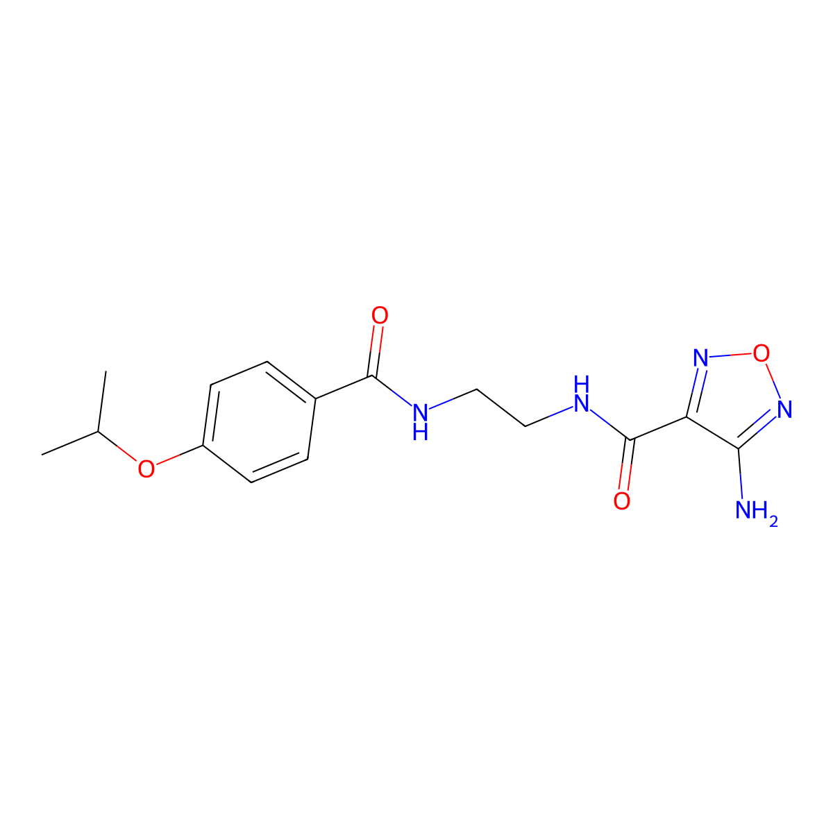 4-amino-N-[2-[(4-propan-2-yloxybenzoyl)amino]ethyl]-1,2,5-oxadiazole-3-carboxamide molecular structure, CAS 717831-58-8