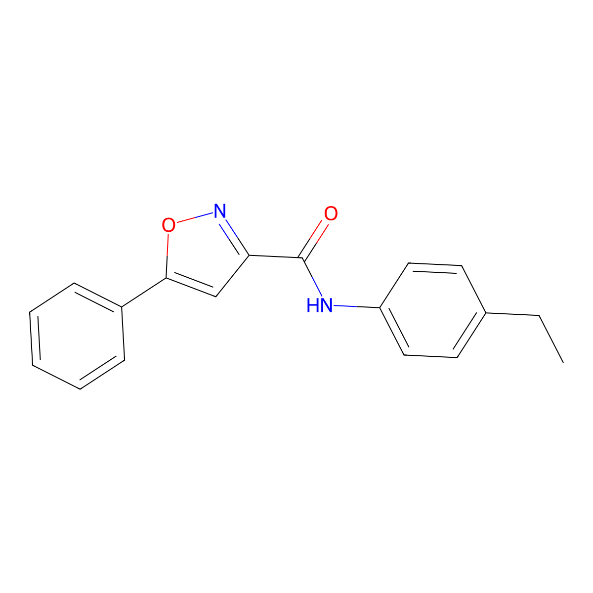 N-(4-ethylphenyl)-5-phenyl-1,2-oxazole-3-carboxamide molecular structure, CAS 717831-64-6
