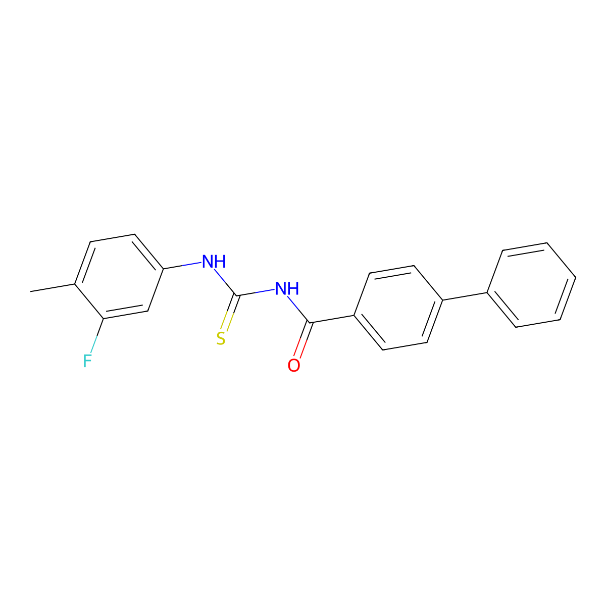 N-[(3-fluoro-4-methylphenyl)carbamothioyl]-4-phenylbenzamide molecular structure, CAS 717831-65-7
